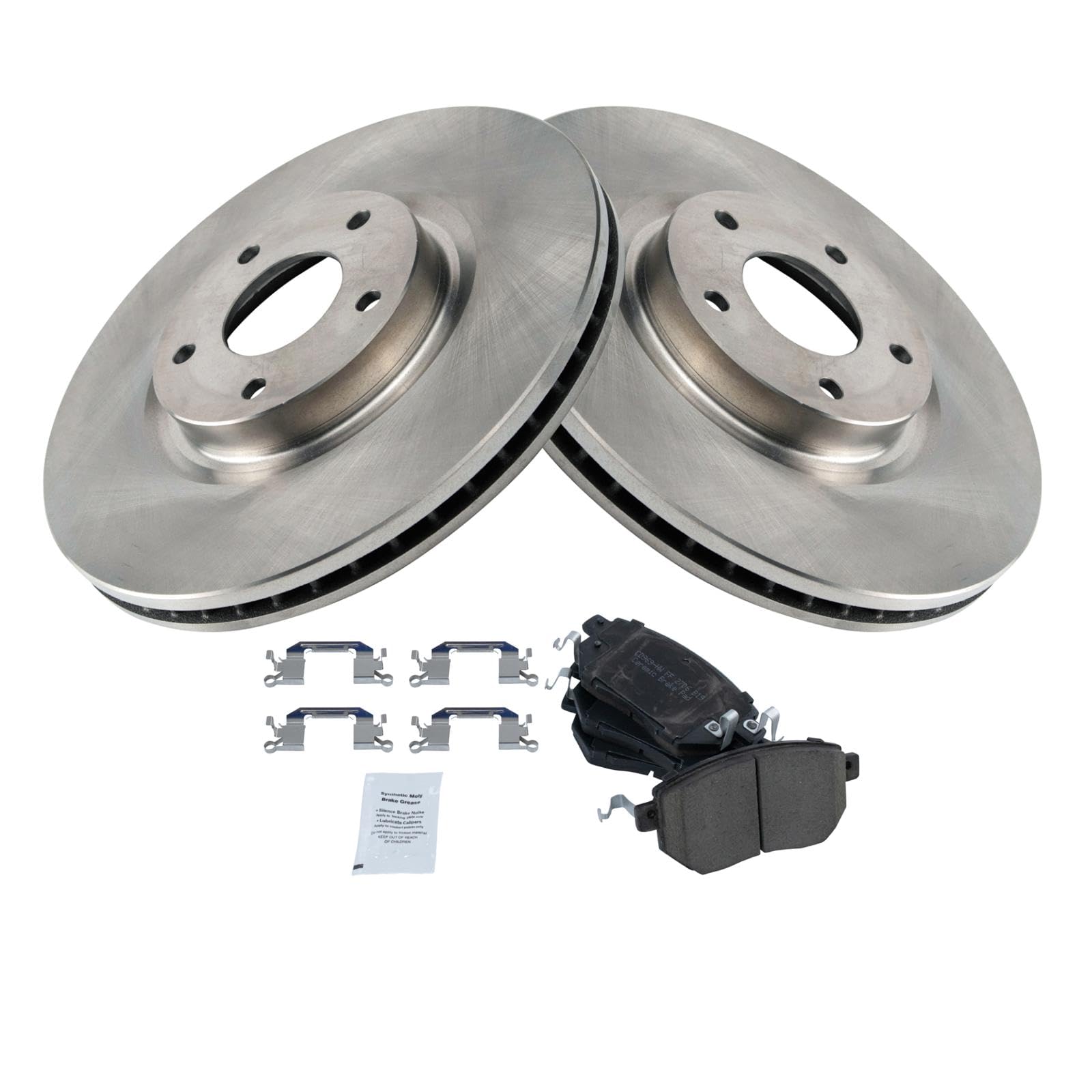 Trq Front Brake Pad & Rotor Kit Brake Pads Brake Rotor Ceramic Compatible With 2003-2007 Nissan Murano