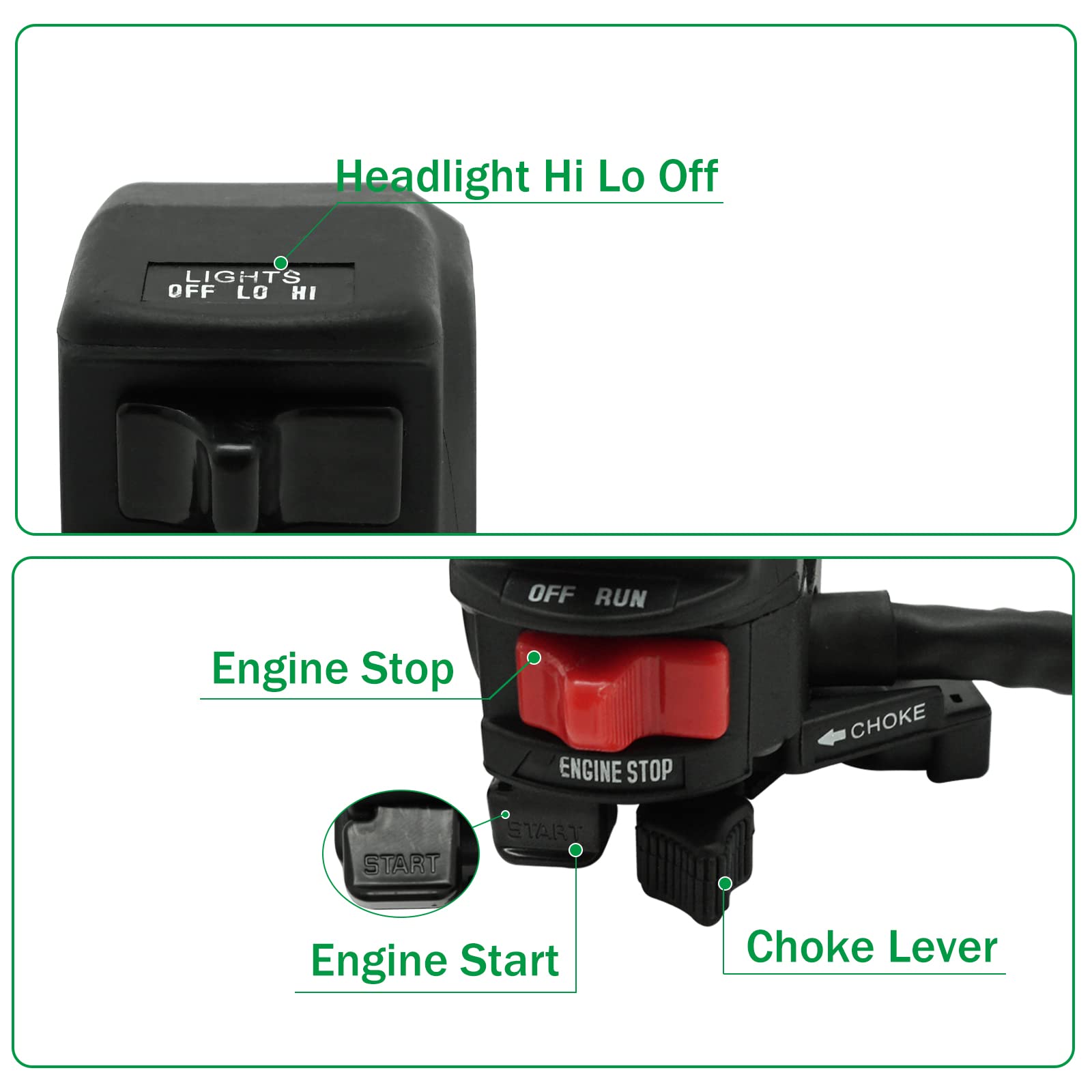 Handlebar Switch Engine Start Stop Run Off Headlight Switch 46091-1462 for Kawasaki Bayou 300 400 KLF300 400 Lakota 300 KEF300 P