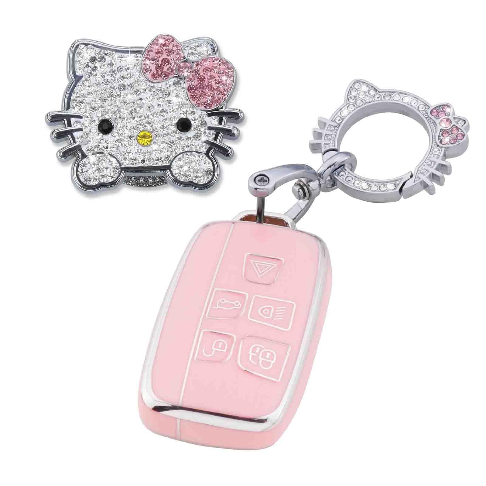 Pangpai Pink Car Accessories 3 Pcs For 4 Buttons Chevy Chevrolet Malibu Equinox Traverse Camaro Cruze Blazer Volt Bolt Key Fob C