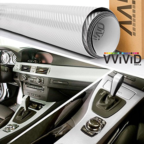 Vvivid Xpo White Carbon Fiber Car Wrap Vinyl Roll With Air Release Technology (100Ft X 5Ft)