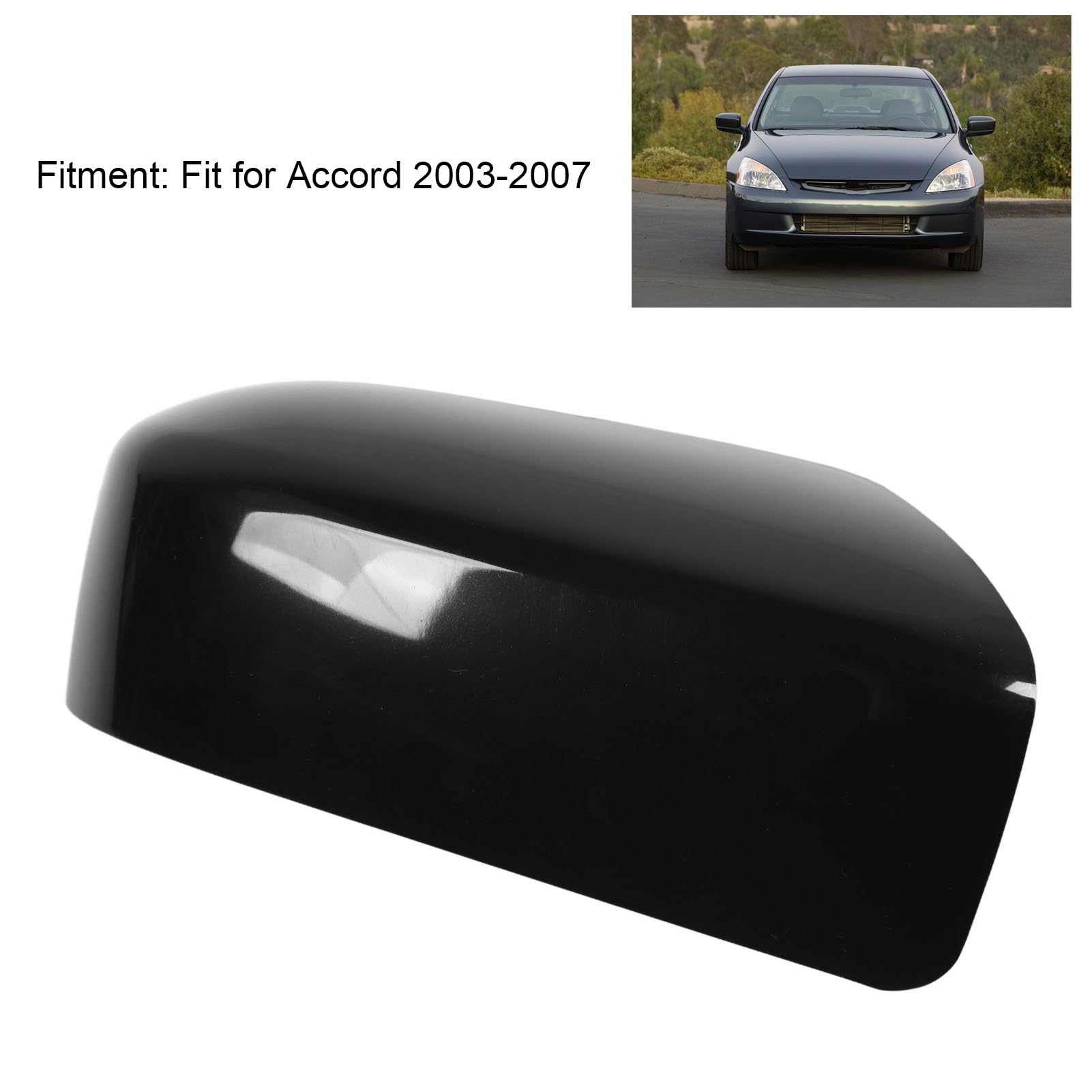 Generic Side Mirror Cover - Black Weatherproof Cap for Accord 2003-2007, Right (76201 SDC A11)