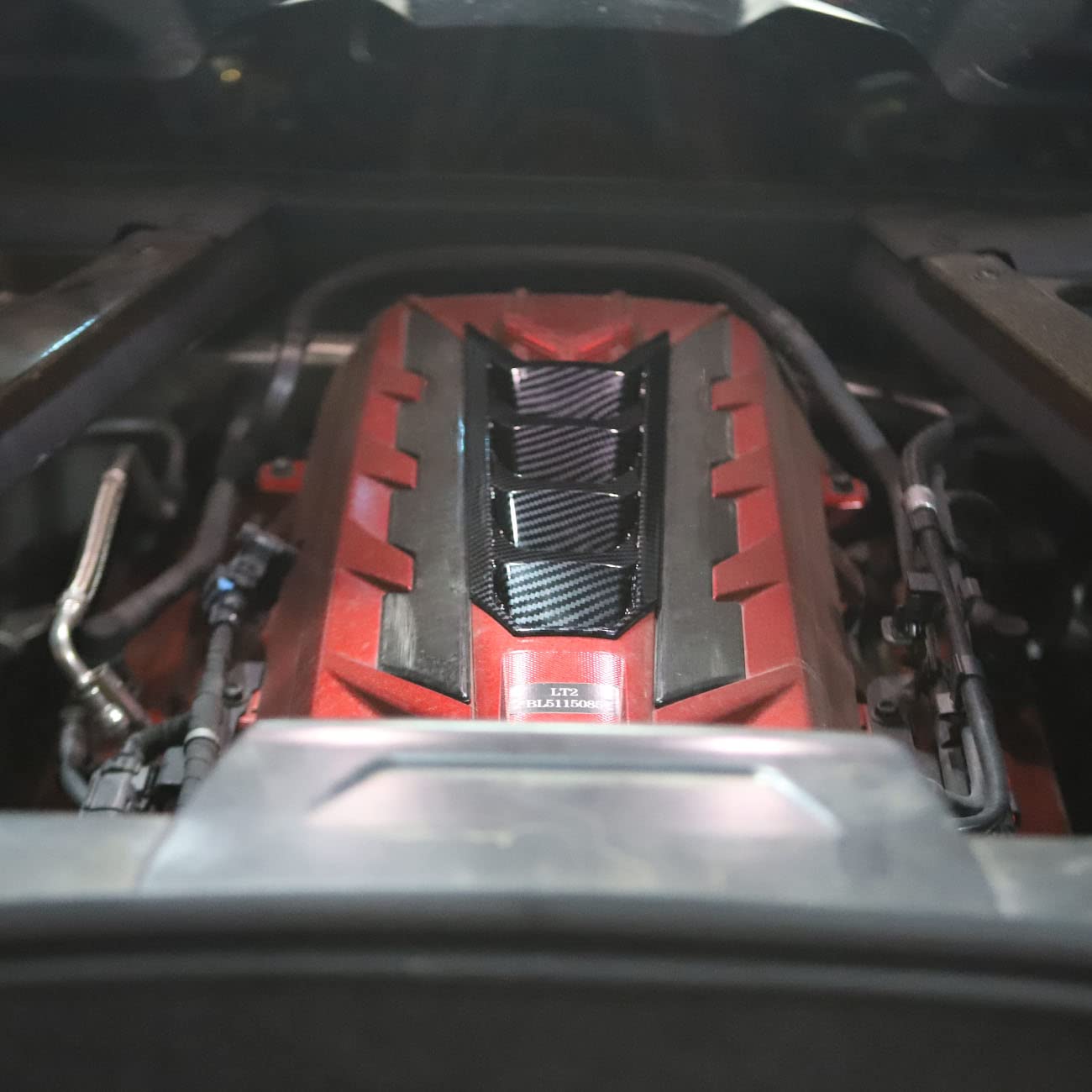 Engine Shroud Cover Panel Trims For Chevrolet Corvette C8 2020-2023 Accessories (Carbon Fiber)