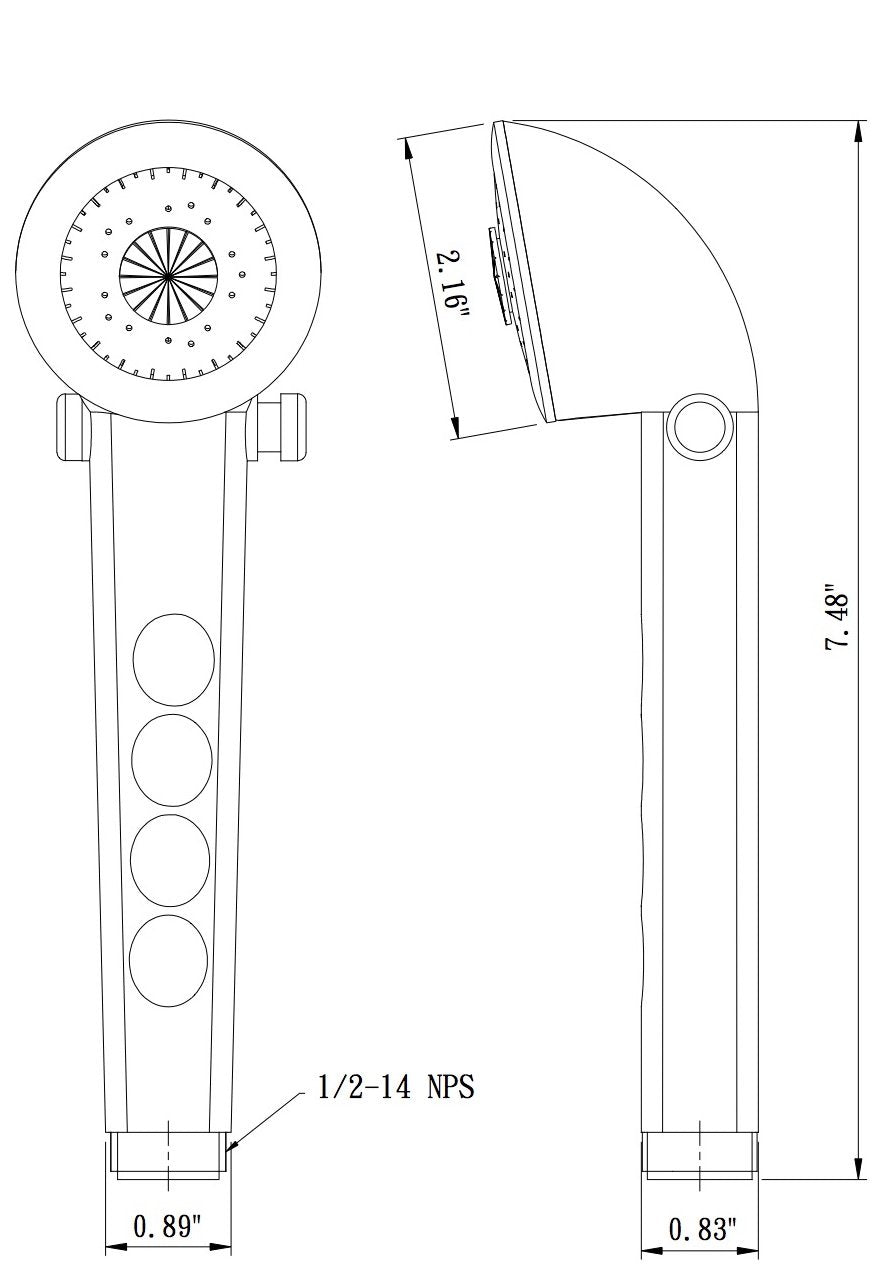 Dura Faucet Df-Sa135-Wt Economical Shower Head - Handheld Replacement Rv Shower Head Wand - Universal Water Saving Shower Head With Flow Control Trickle Switch (White)