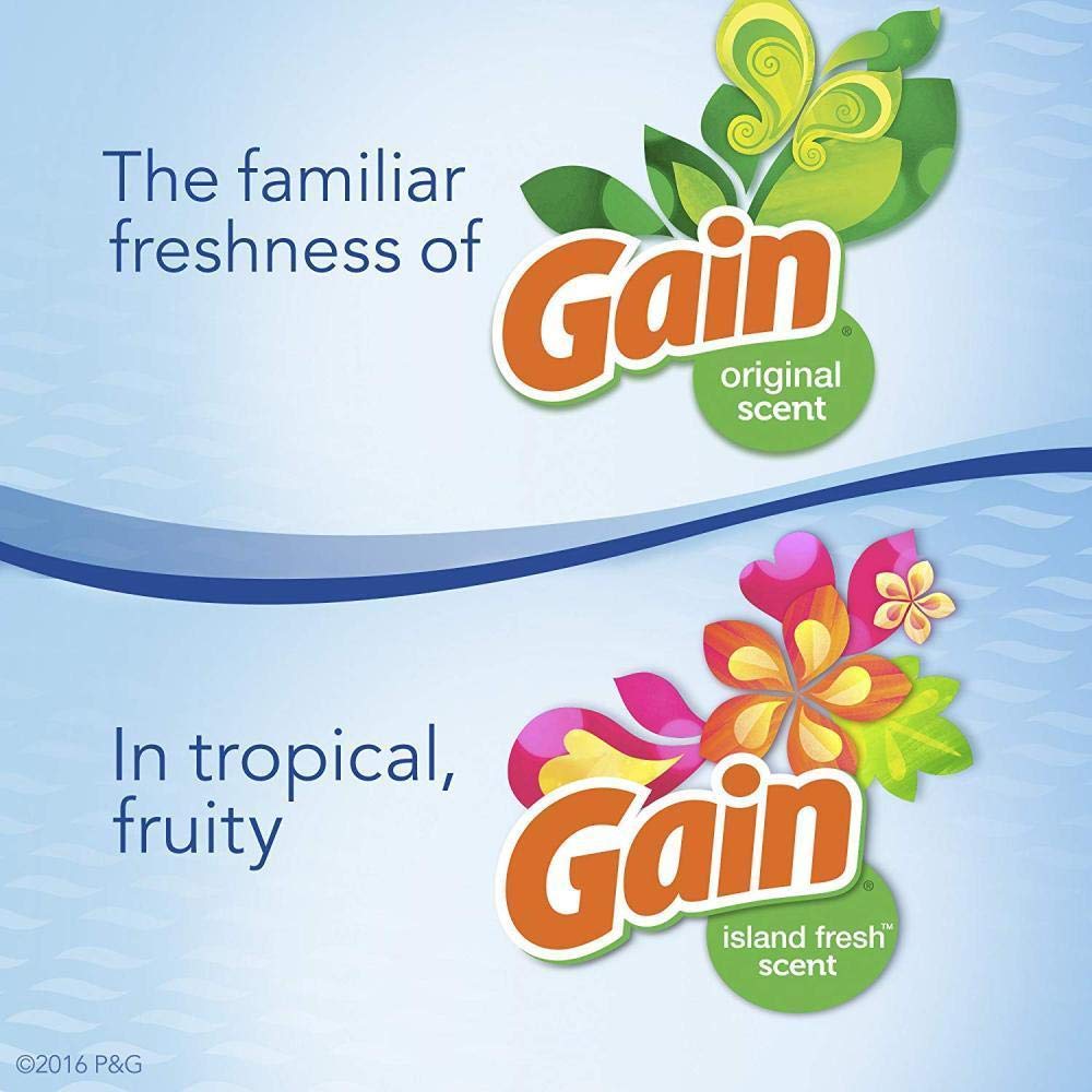 Febreze Car Air Freshener, 2 Gain Original And 2 Gain Island Fresh Scents, Odor Eliminator For Strong Odors (4 Count)