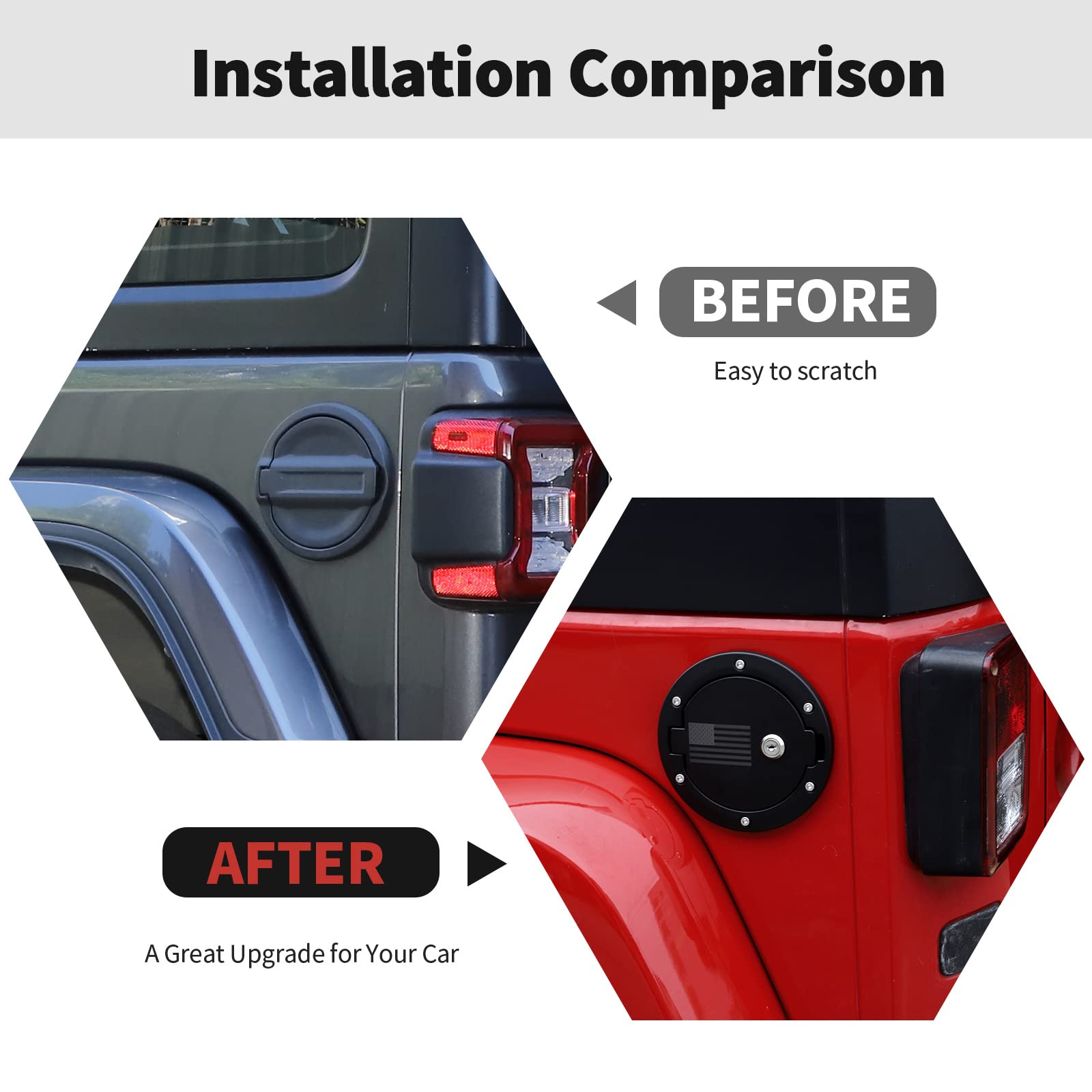 Rt-Tcz Fuel Filler Door Locking Gas Tank Cap Cover Accessories For Jeep Wrangler 2007-2018 Jk Jku,Locking Us Flag