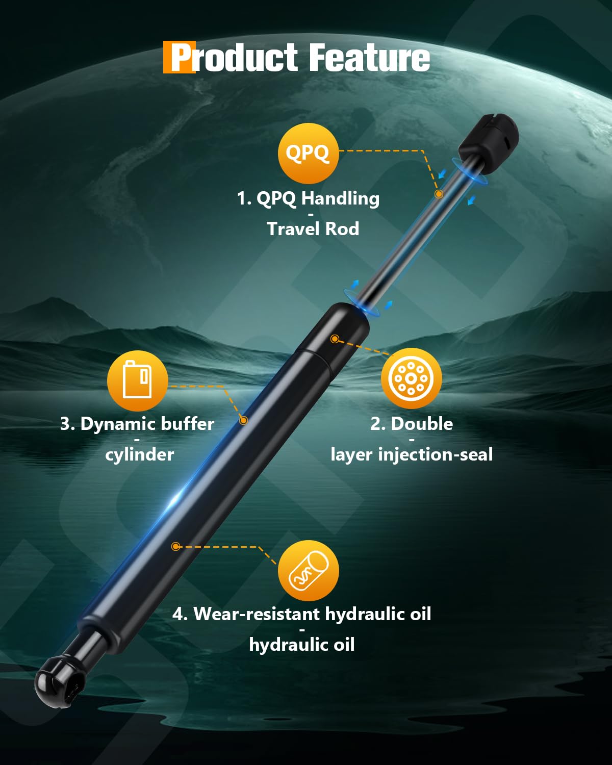Scitoo Trunk Lift Supports Replacement Struts Gas Springs Shocks Fit For Ford Police Interceptor Sedan 2013-2015,For Ford Taurus
