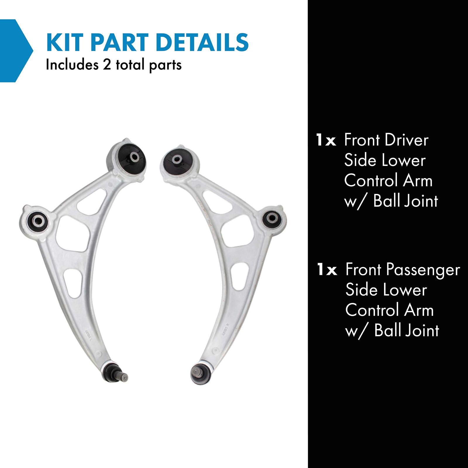 Trq Front Lower Control Arm With Ball Joint Set Driver & Passenger Side Lower Compatible With 2015-2023 Nissan Murano