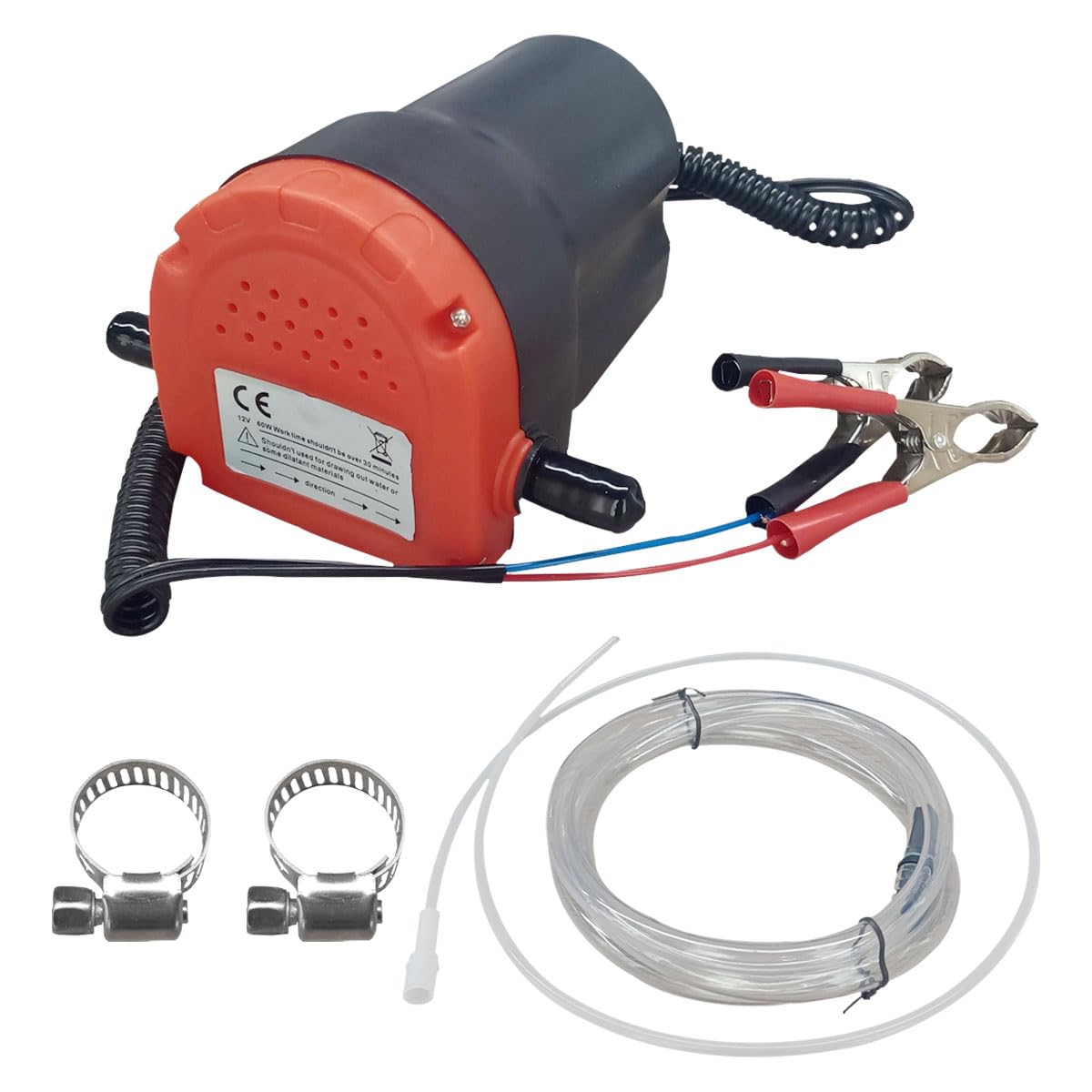 Oil Change Pump Extractor, 12V 60W Fluid Transfer Pump, Oil/Diesel Pump Extractor with Hose, Scavenge Suction Transfer Pump Chan