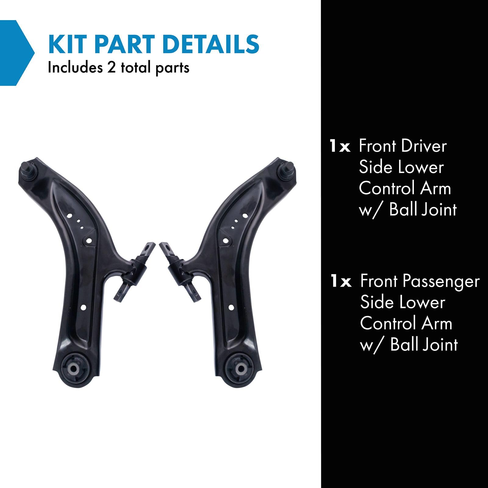 Trq Front Lower Control Arm With Ball Joint Set Compatible With 2014-2020 Nissan Rogue 2017-2022 Rogue Sport