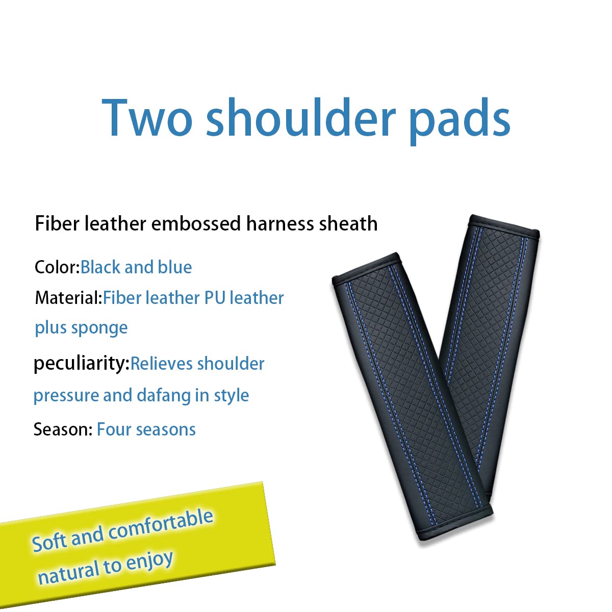 Zipelo 2Pcs Car Seat Belt Cover, Soft Shoulder Strap Covers Harness Pads, Safety Leather Seatbelt Comfort Driving Cushion Protec