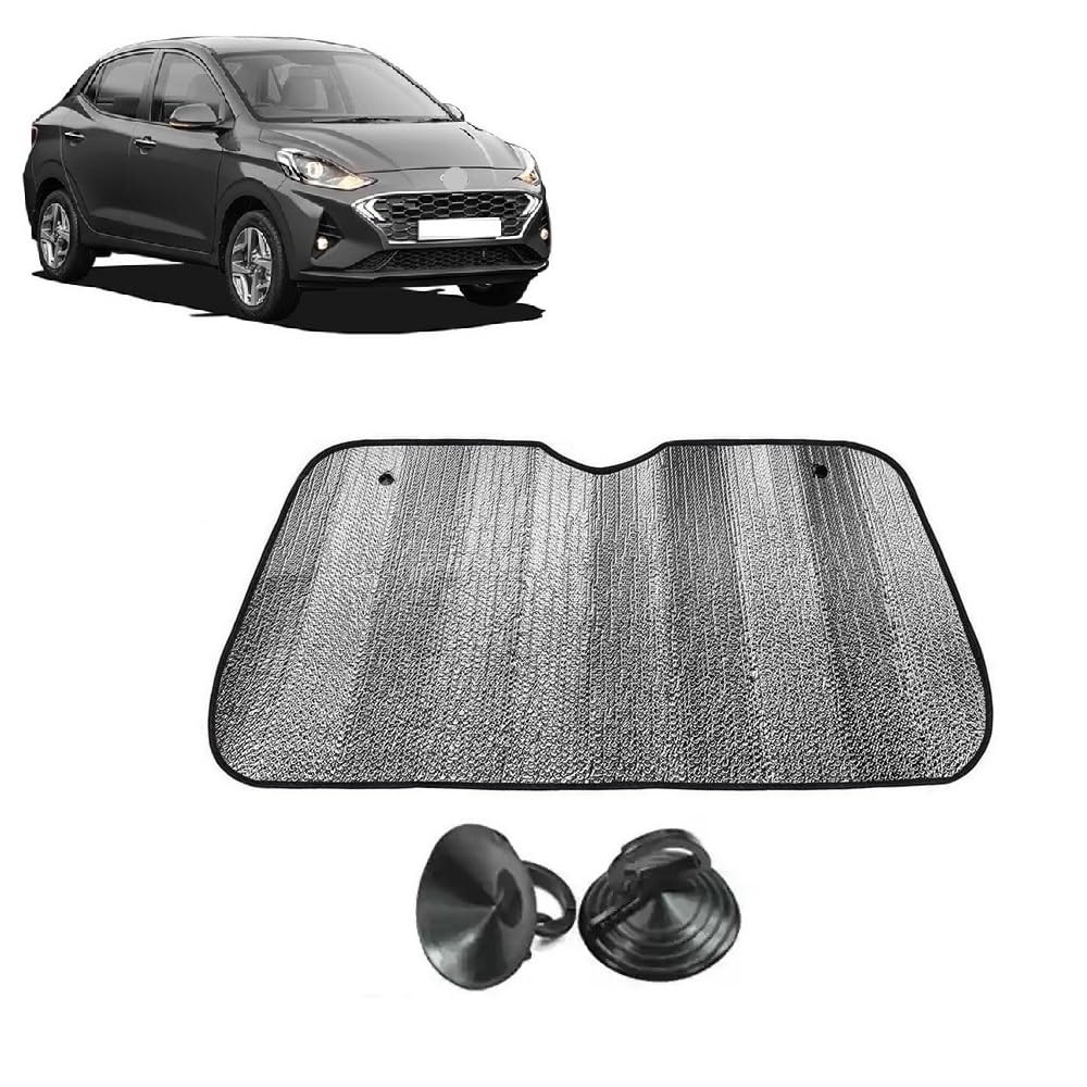 Car Windshield Sun Shade UV Rays Protector Silver Sunshade Solar Reflective suitable for H y u n d a i Aura