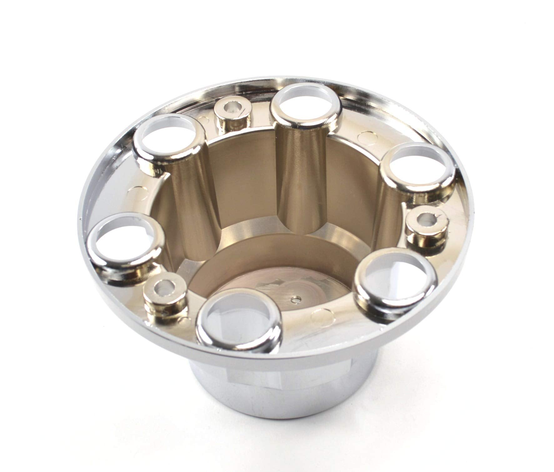 BB Auto 6 Lug 15" Rally Wheel Center Caps Replacement for Chevrolet/GMC - Silver Chrome, 4x4 Emblem, Fits 2WD Trucks