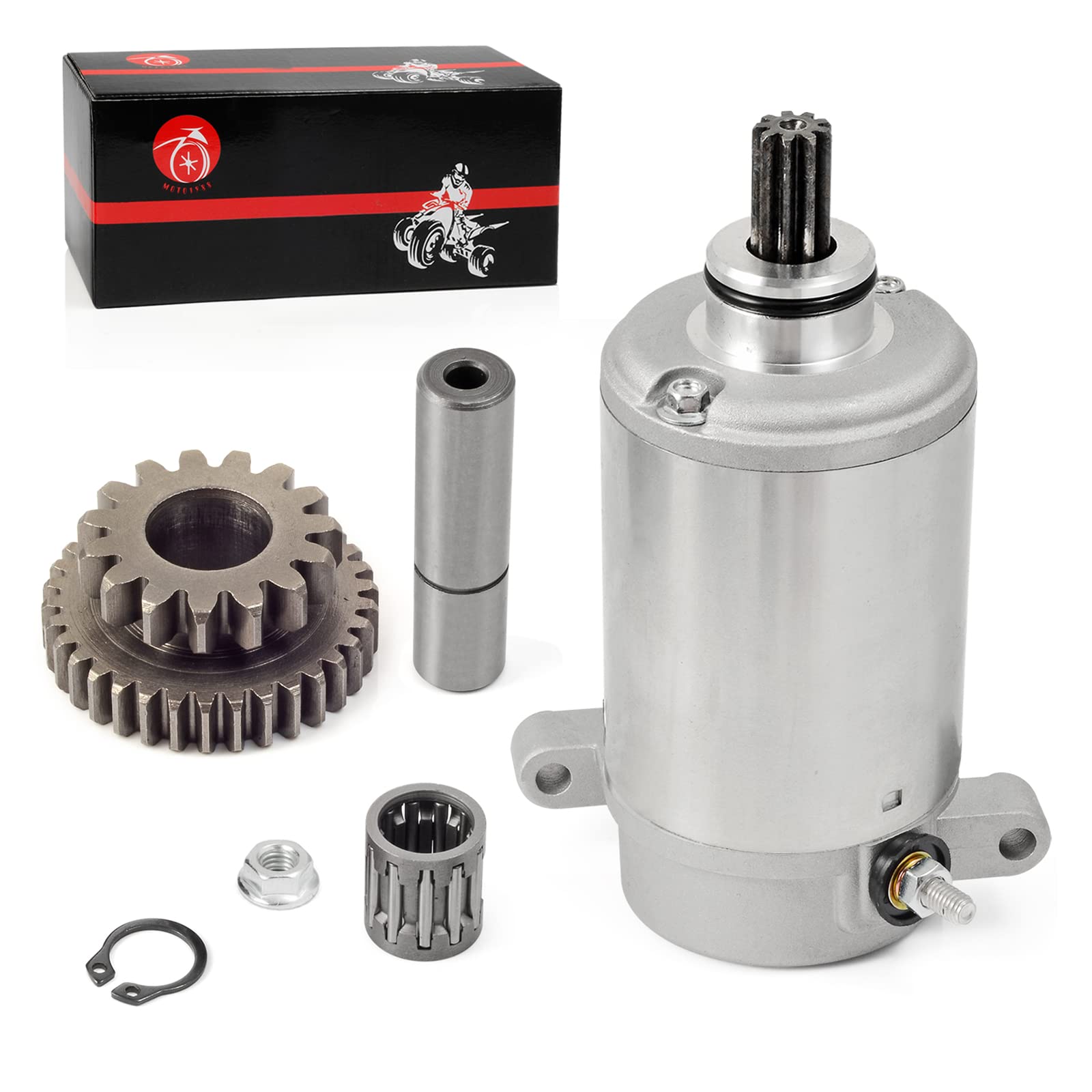 Starter Motor 9T & Idler Gear 15T/34T Compatible with Yamaha Big Bear 400 YFM400 2000-2012 Big Bear 350 1997-1999 Wolverine 350 