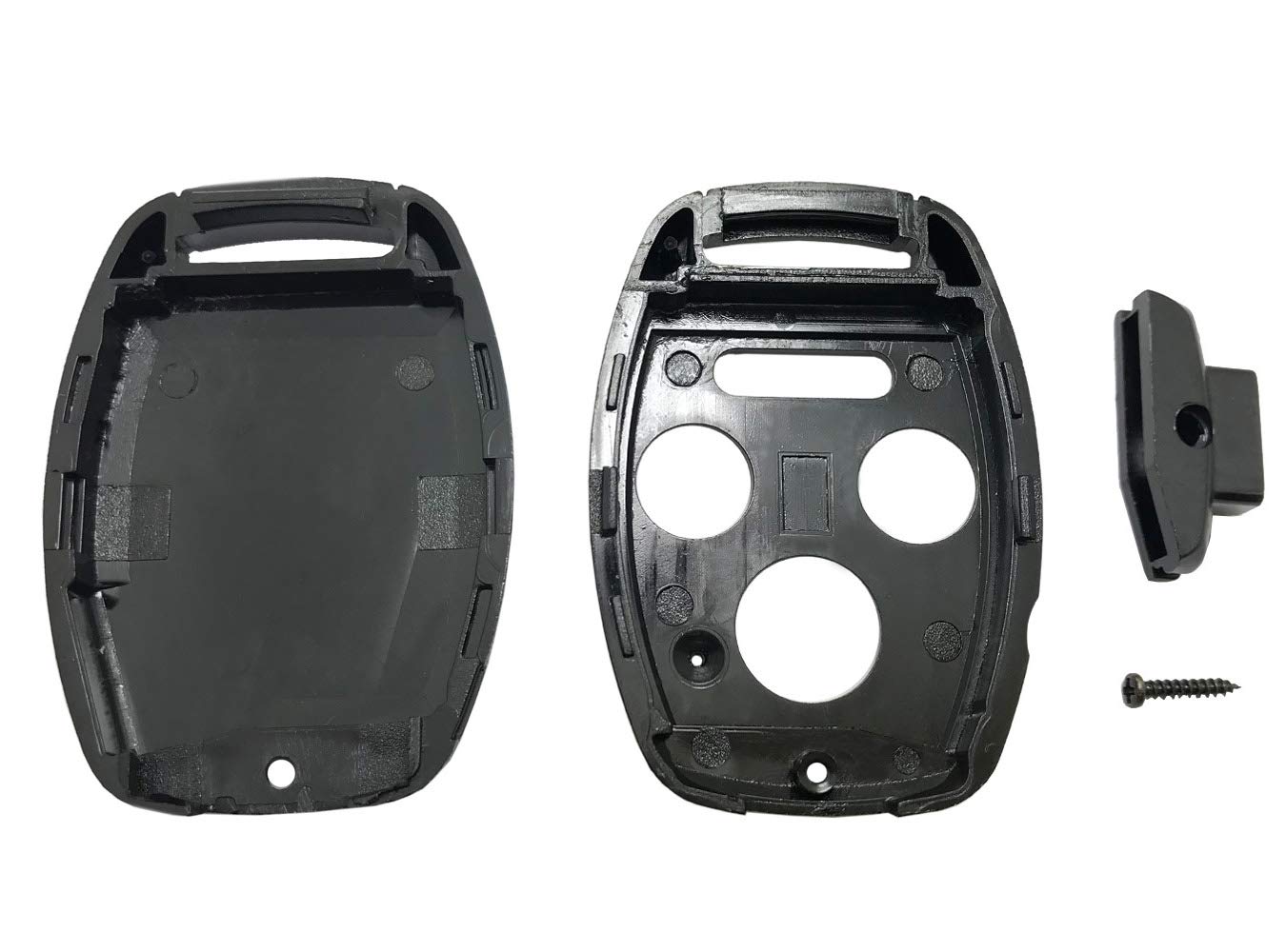 Grakest Key Fob Shell Case for Honda Accord, Civic, Pilot, CR-V - Black 3+1 Replacement Cover, No Cutting Required
