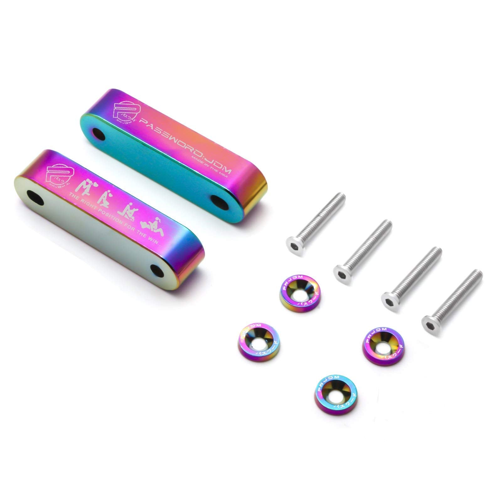 Xotic Tech JDM Hood Spacer Riser - 3/4" Anodized Neo Aluminum for Honda Civic CRX Del Sol, Acura Integra