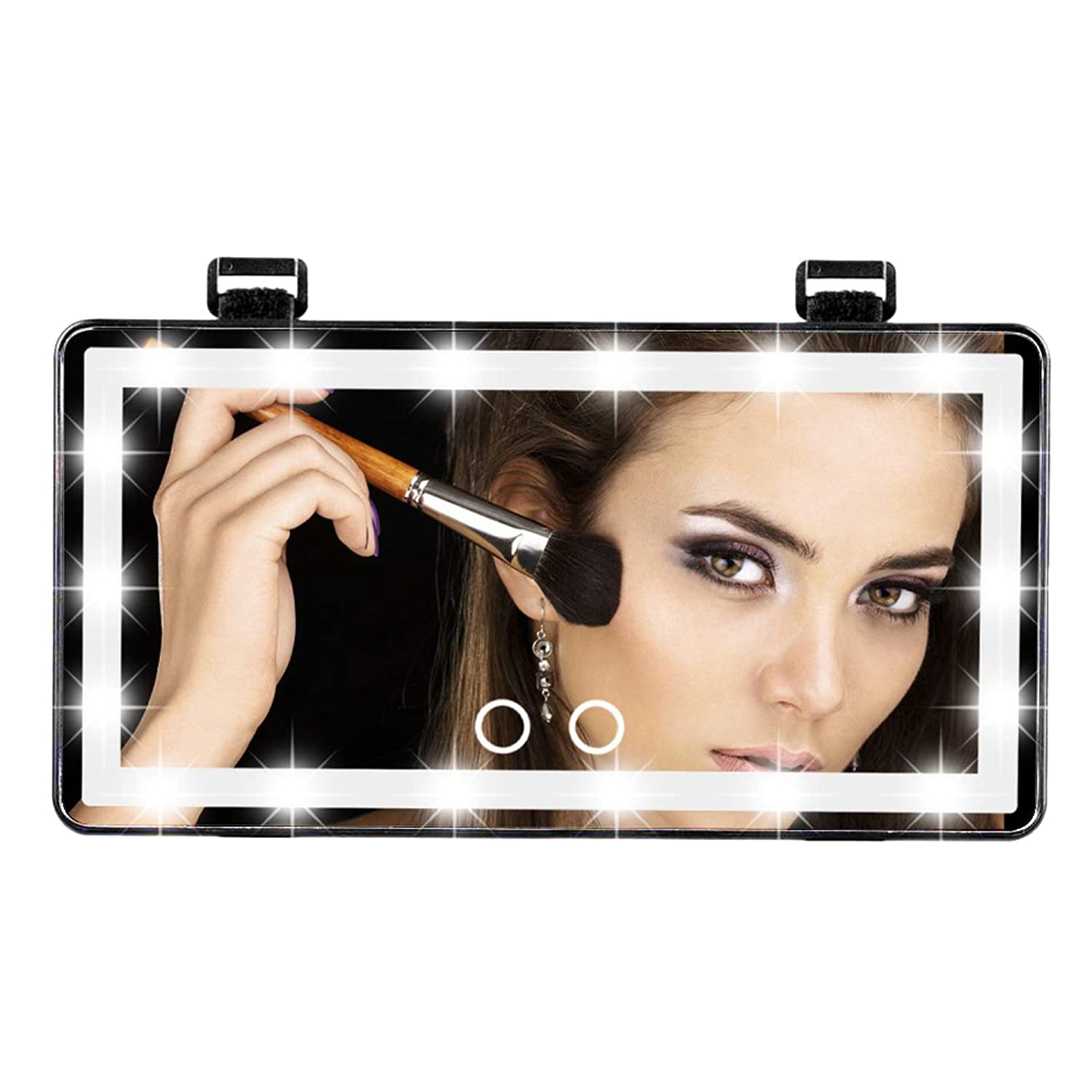 Car Visor LED Vanity Mirror, Rechargeable Car Makeup Mirror with LED Lights for Car Truck SUV Rear View Mirror Sun, Shading Cosm