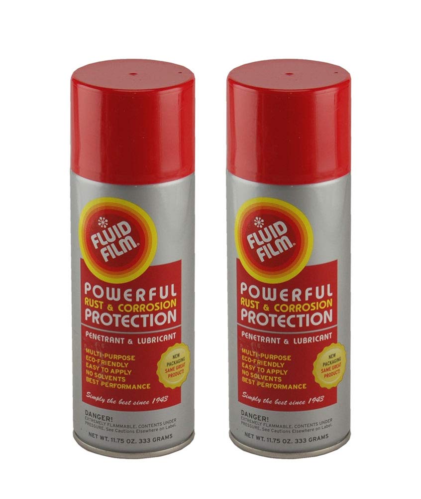 Fluid Film Powerful Rust & Corrosion Protection, Metal Surfaces Penetrant & Lubricant, Marine, Automotive, Industrial, Home (2 x