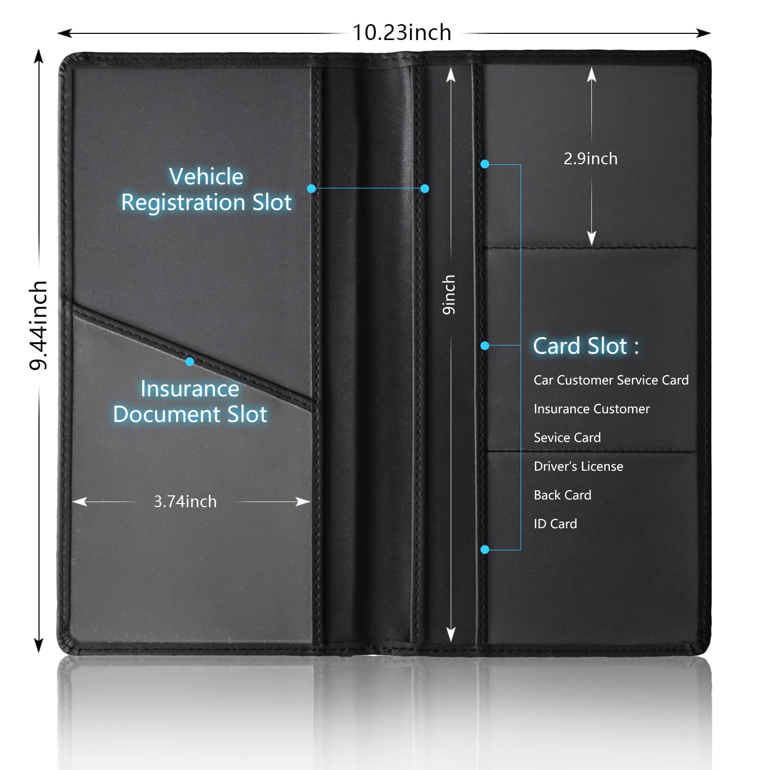 Annloysky Leather Car Registration And Insurance Cards Holder Compatible With Dodge Challenger Charger Srt Ram Auto Accessories,