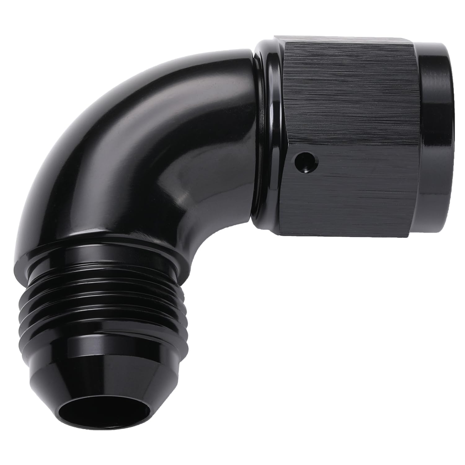 Podavelle 90 Degree 10An Male To 10An Female Swivel Full Flow Fitting Adapter Coupler Aluminum Black