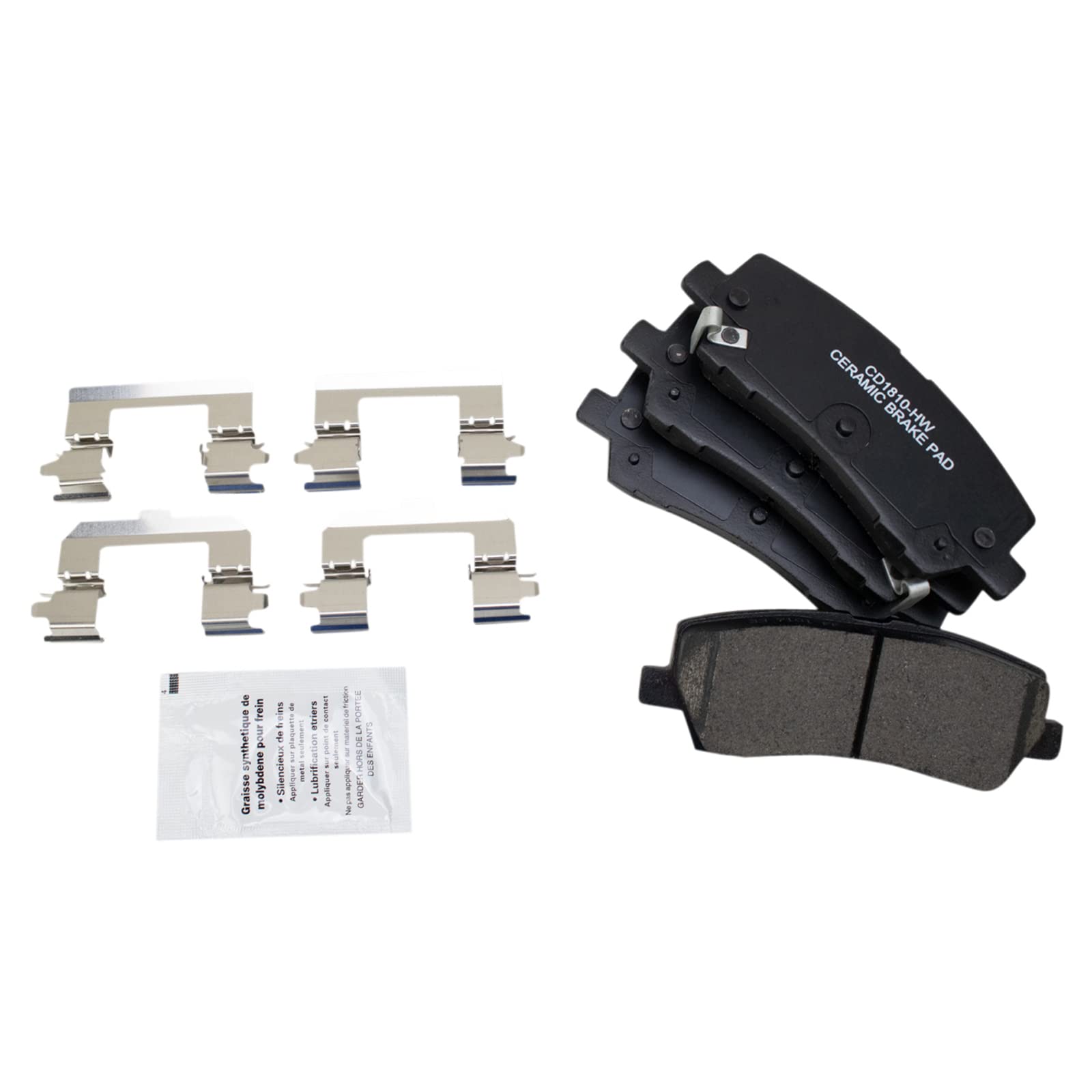 Trq Rear Brake Pad & Rotor Kit Brake Pads Brake Rotor Parking Brake Shoe Set Ceramic Compatible With 2015-2018 Ford Mustang