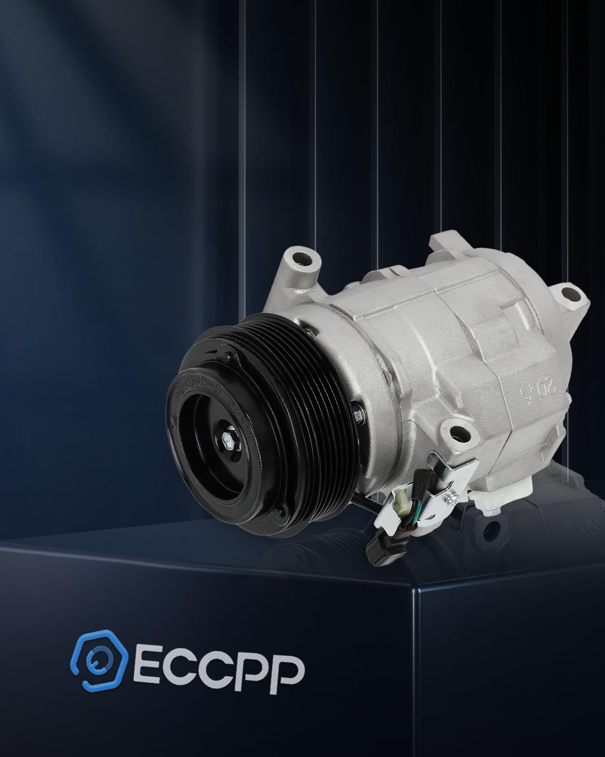 ECCPP A/C Compressor with Clutch for Ford Edge, Lincoln MKX, 3.5L, Silver, Adjustable, 2007-2010