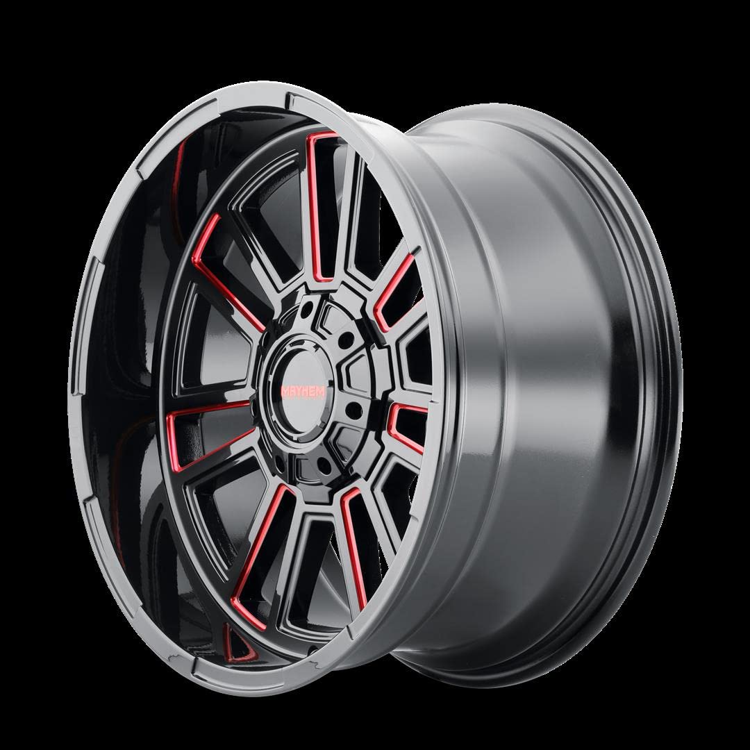 Mayhem Apollo 8115 Gloss Black Milled Prism Red Milled 20-9 8-170 18Mm 125.2Mm (1) Wheel