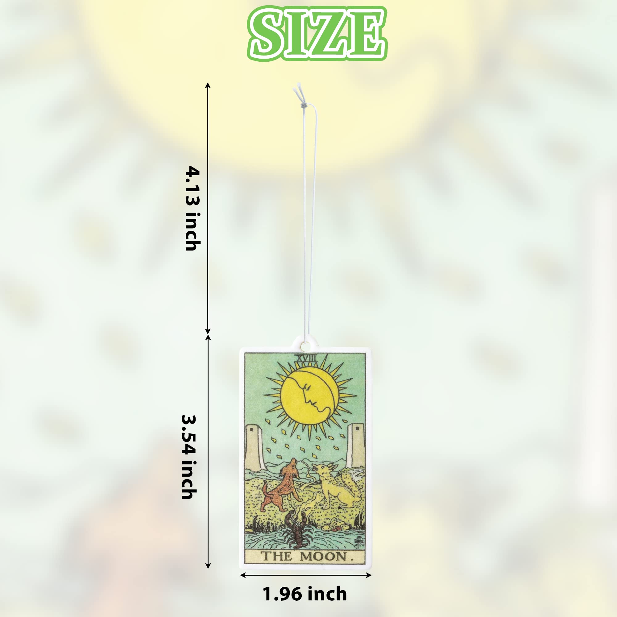 L1rabe 4Pcs Tarot Cards Theme Hanging Air Fresheners, Black Aromatherapy Tablets for Car, Bedroom, Wardrobe, Shoe Cabinet