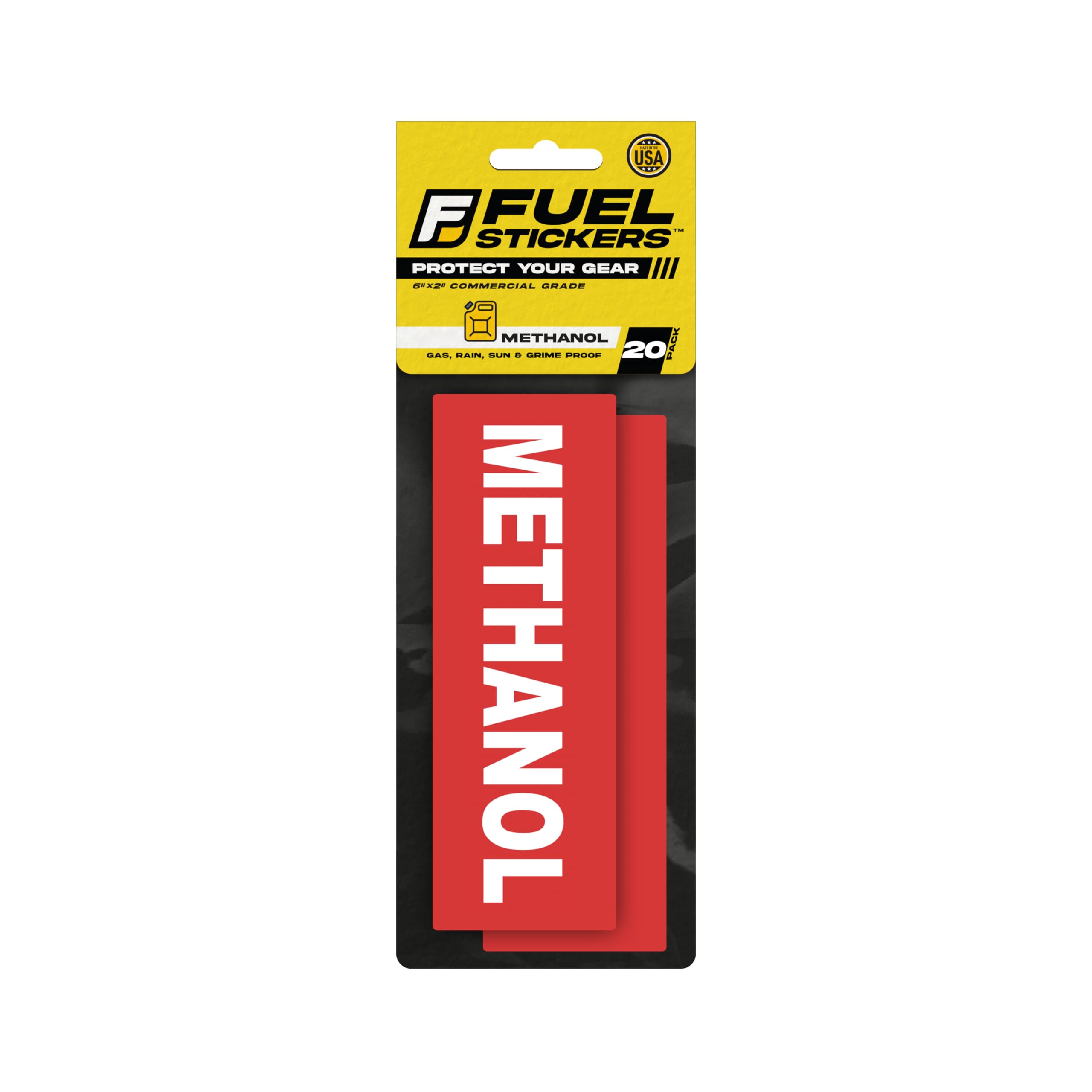 Methanol Sticker - Fuel Identification Label - Outdoor Rated - Heavy Duty, Weather Proof, Ultra Durable - USA Made (6x2 inch), 1