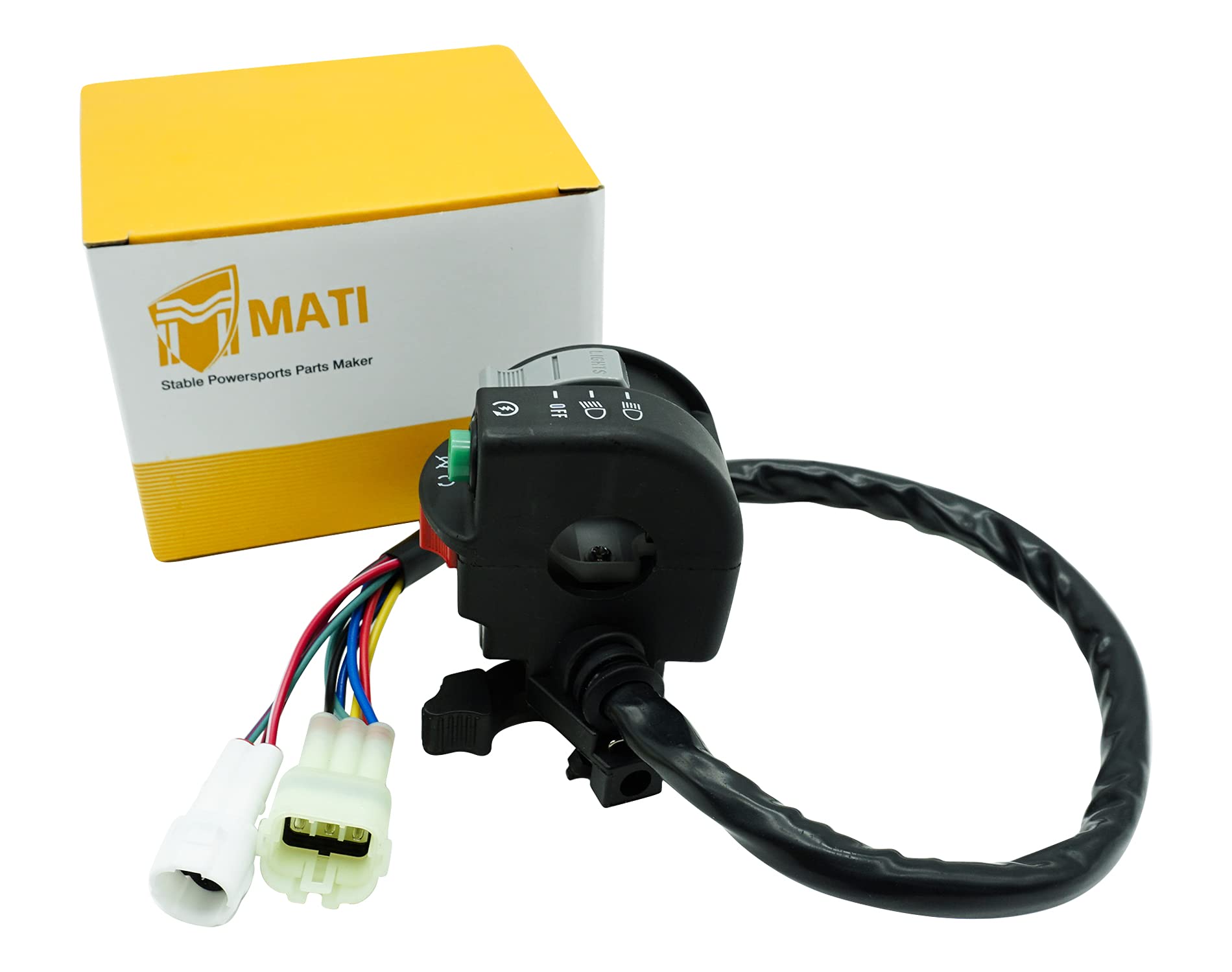 M MATI Left Handlebar Start Stop Headlight Override Switch for Yamaha ATV - Model 5KM-83972-00-00 - Black