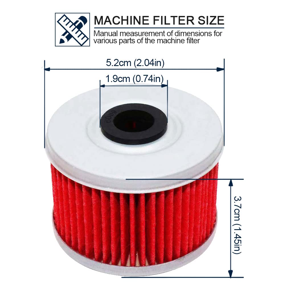 Yerbay Compatible Motorcycle Oil Filter for Honda TRX300 TRX 300 Fourtrax 1988-2001 / TRX300EX 1993-2008