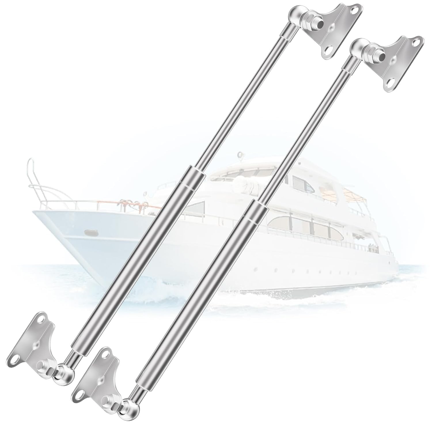 Arana Stainless Gas Struts 20 Inch 100Lbs, Marine Gas Struts 20 Inch 445N With Brackets, Hydraulic Lift Support Hinges For Heavy