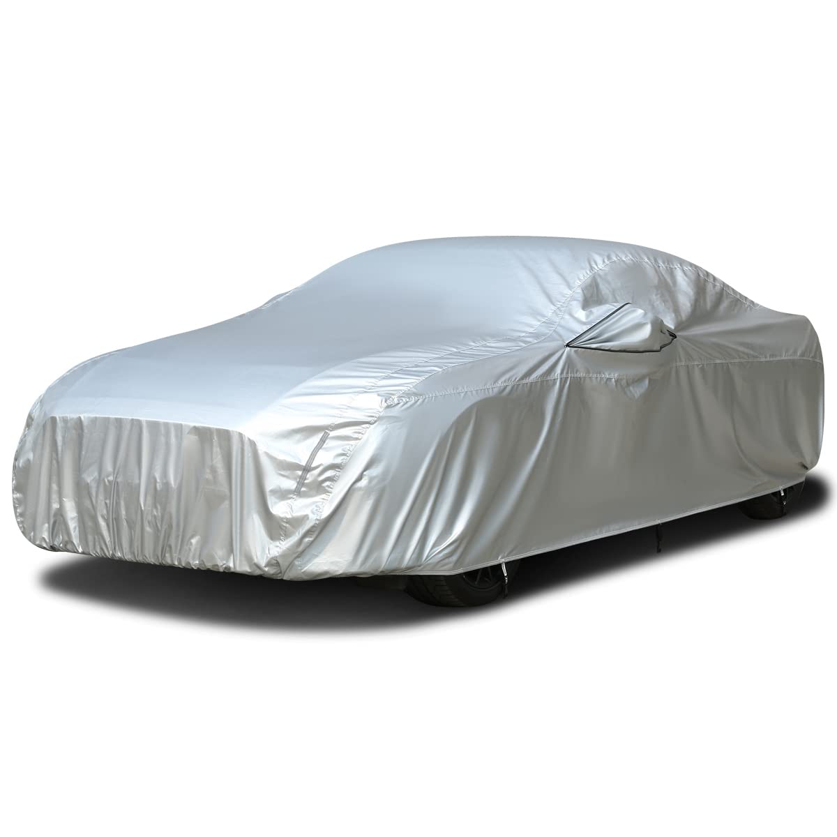 Tecoom Car Cover Waterproof All Weather,Outdoor Full Exterior Covers Without Door Zipper & Mirror Pockets Windproof Sun Uv Rain Hail Protector Car Cover Fit Coupe/Sport Car (173-182 Inches)