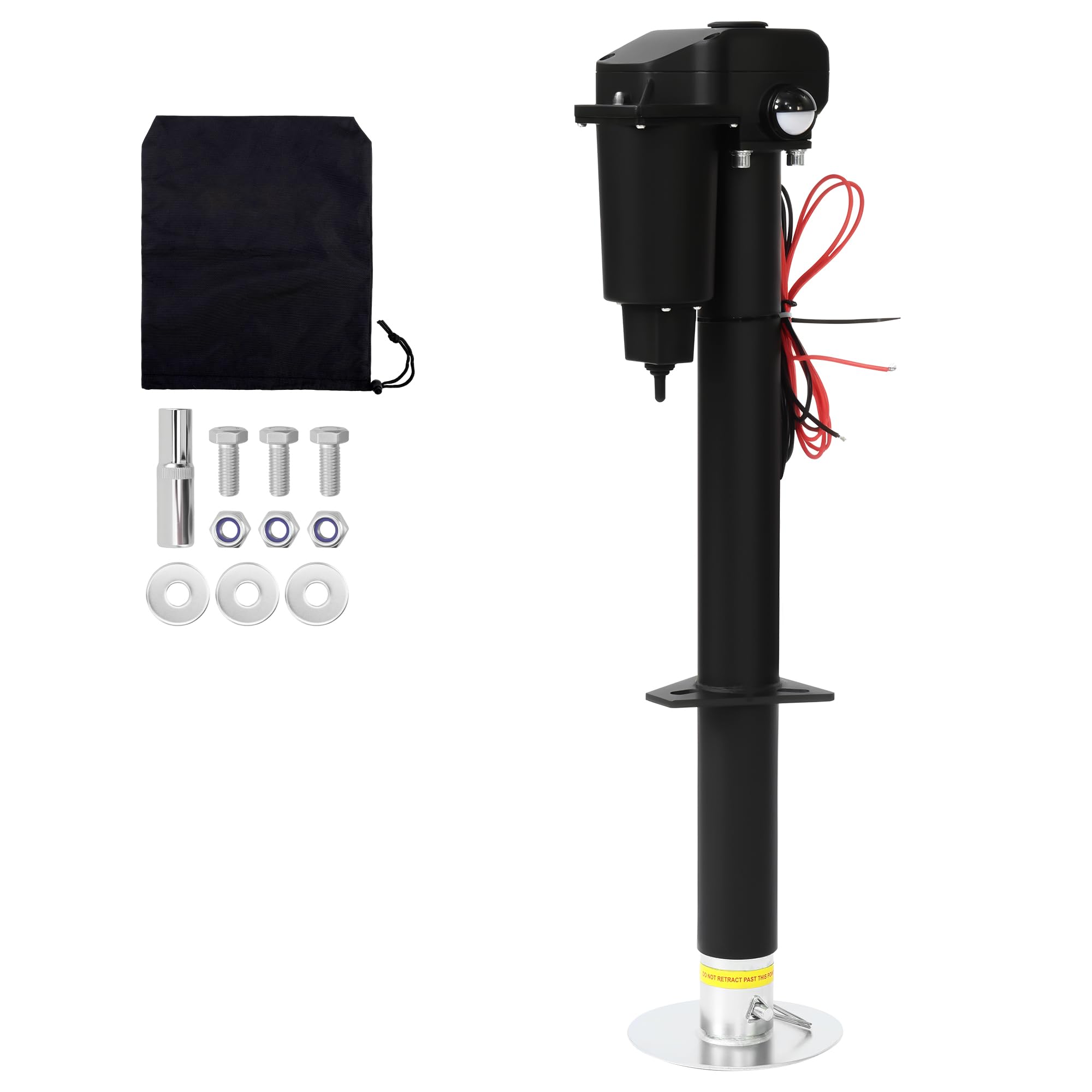 Pafessa 12V Electric Tongue Jack 3500lb A-Frame Heavy Duty Trailer Jack 18    Travel Add 4.5    with The Drop Foot & LED Light f