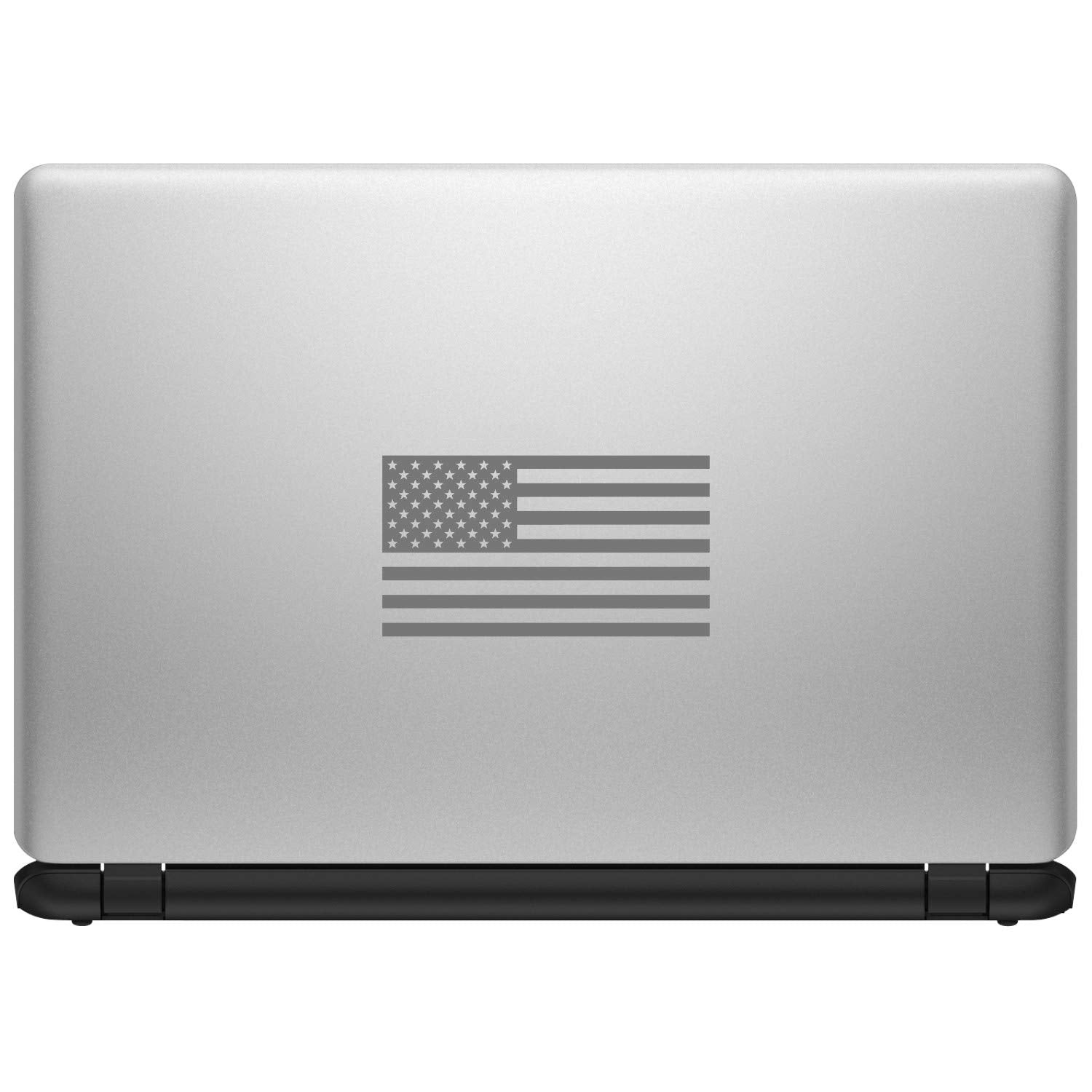 Hill Country Vinyl American US Flag Vinyl Decal Sticker 10in x 5.5in Matte Gray for Laptop, Car, Truck, Window, Bumper