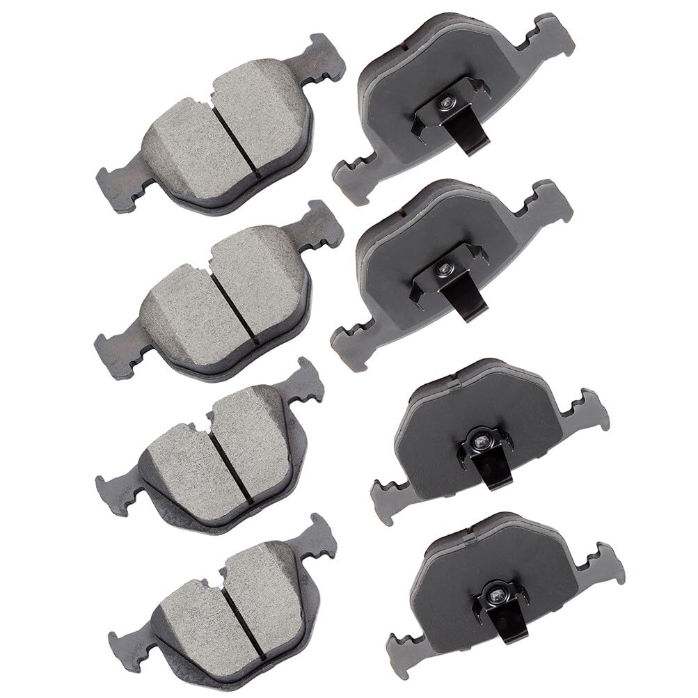 Cciyu D681 D683 Front & Rear Ceramic Disc Brake Pads Kit - 8Pcs For Bmw 740I, 740Il, M5, X5