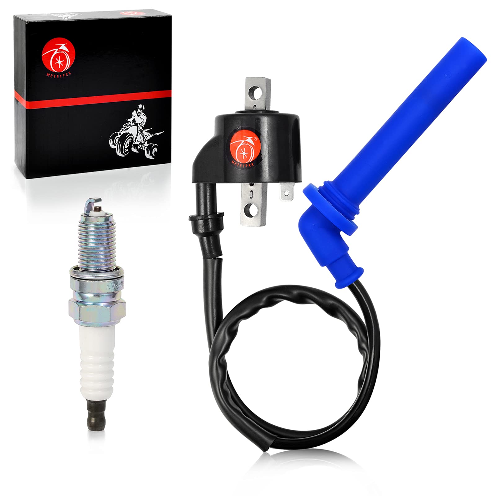 Moto1988 Ignition Coil Spark Plug And Cap Compatible With Polaris Predator 500 2003-2007 Polaris Outlaw 500 2006 2007 Oem 308805