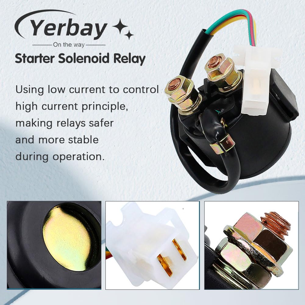 Starter Solenoid Relay for Yamaha ATV YFM 350 Warrior 350 1987-2004 Big Bear 350 1987-1999 Moto-4 350 1985-1989 Wolverine 350 19