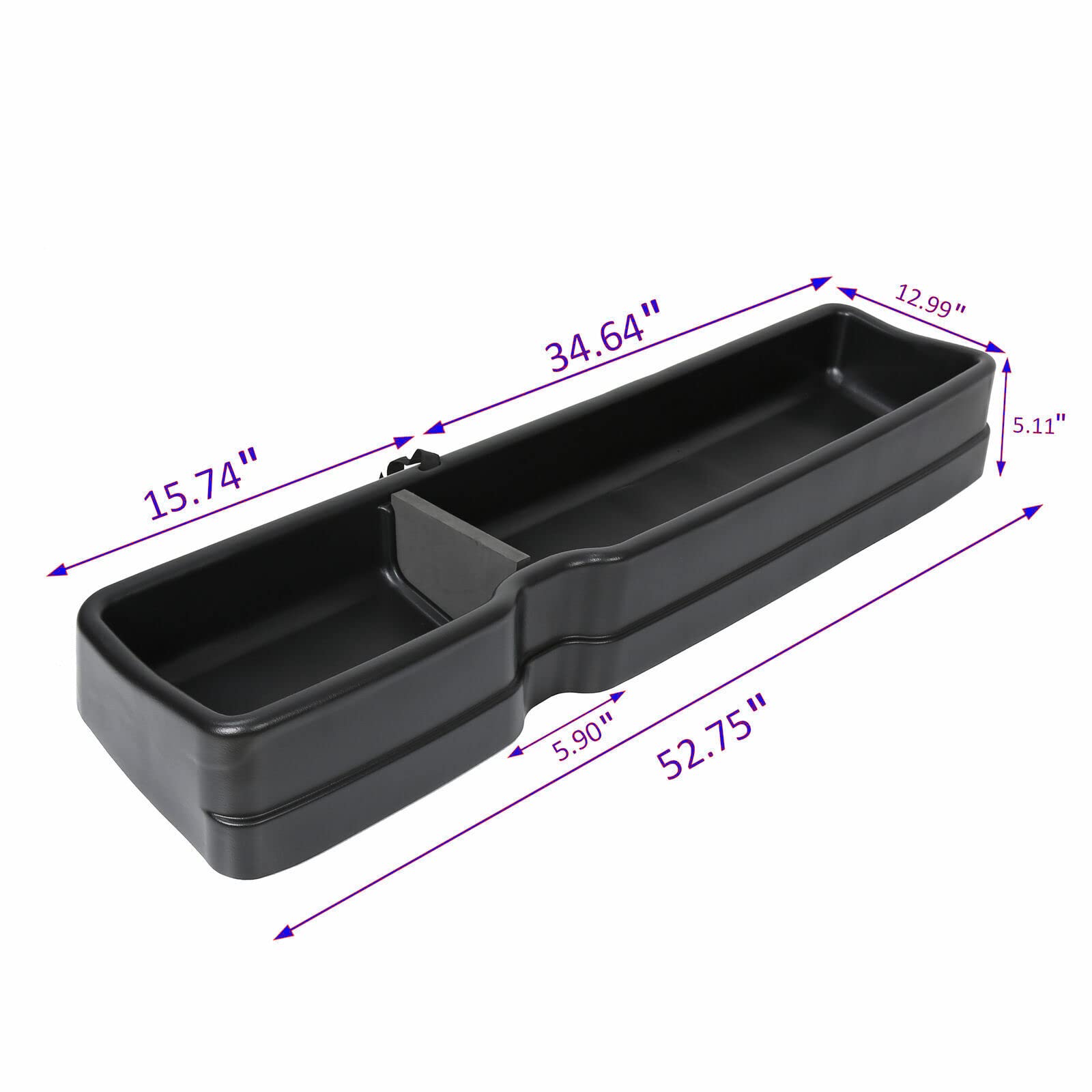 Ecotric Under Seat Storage Box Compatible With 2015-2024 Ford F150 Supercrew Cab 2017-2024 F250 F350 F450 Crewcab Without Storag