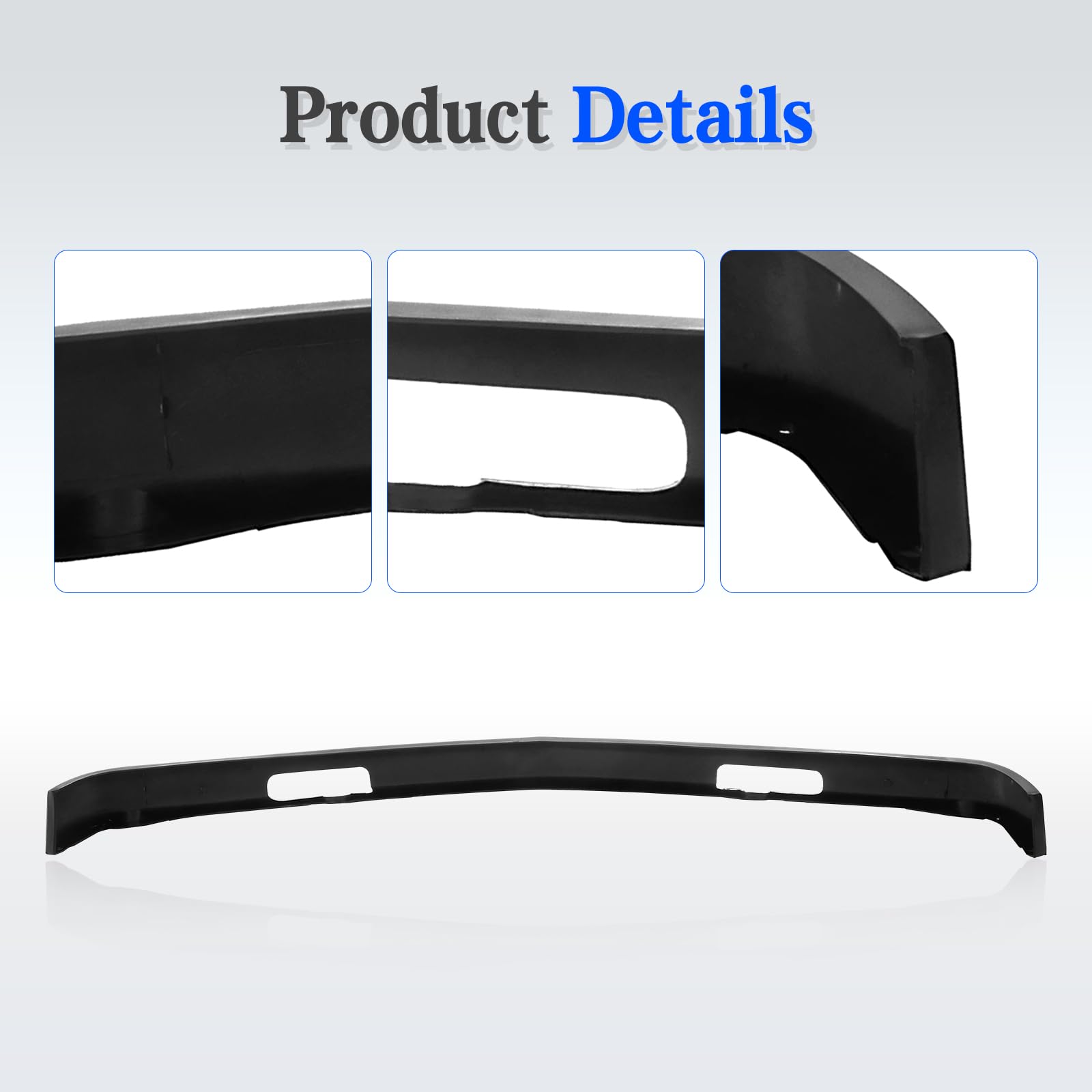CarPartsDepot Front Bumper Air Dam Lower Valance w/Hook Holes, Black, Compatible with 1988-2000 Chevy C/K 1500 2500 3500 & GMC