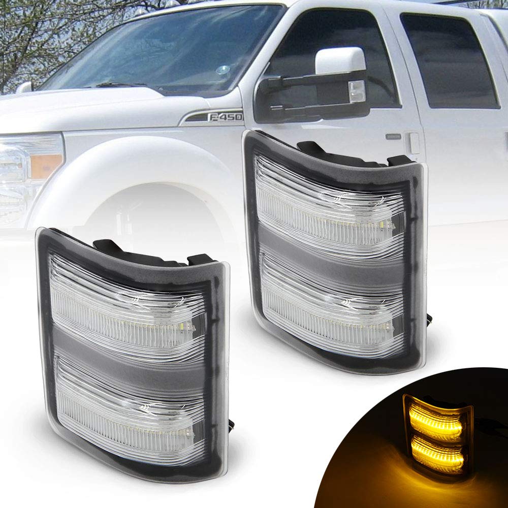 Led Side Mirror Marker Lamp For Ford F250 F350 F450 F550 2008 2009 2010 2011 2012 2013 2014 2015 2016 Super Duty Switchback Whit