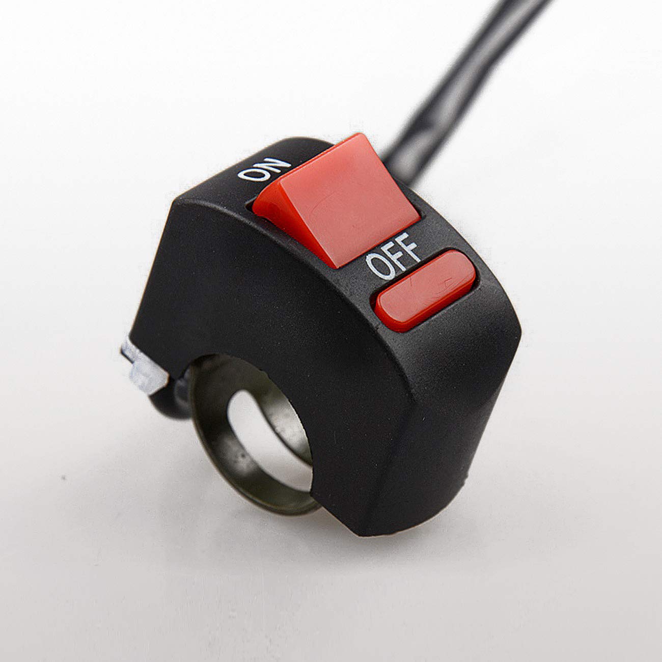 1 Piece Motorcycle Handlebar Switch Push Button On Off Switch Tuning Part For U5 U7 U2 Led Motorcycle Light Switch Bicycle Scooter Electrombile Bike-Fits 7/8 Handlebars (22Mm) Red