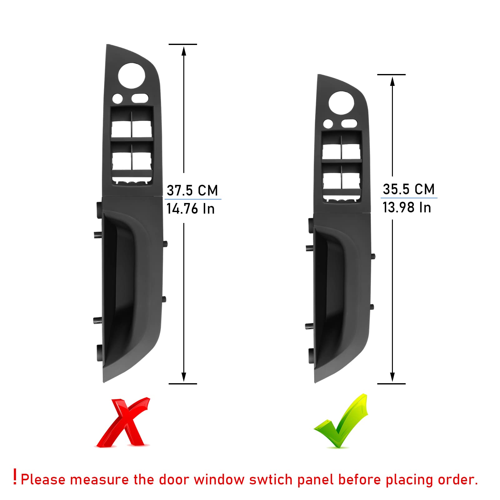 Jaronx Driver Side Door Handle for BMW 3 Series E90/E91 (2008-2011) - 13.98 Inch, Left Driver, Window Switch Panel Cover