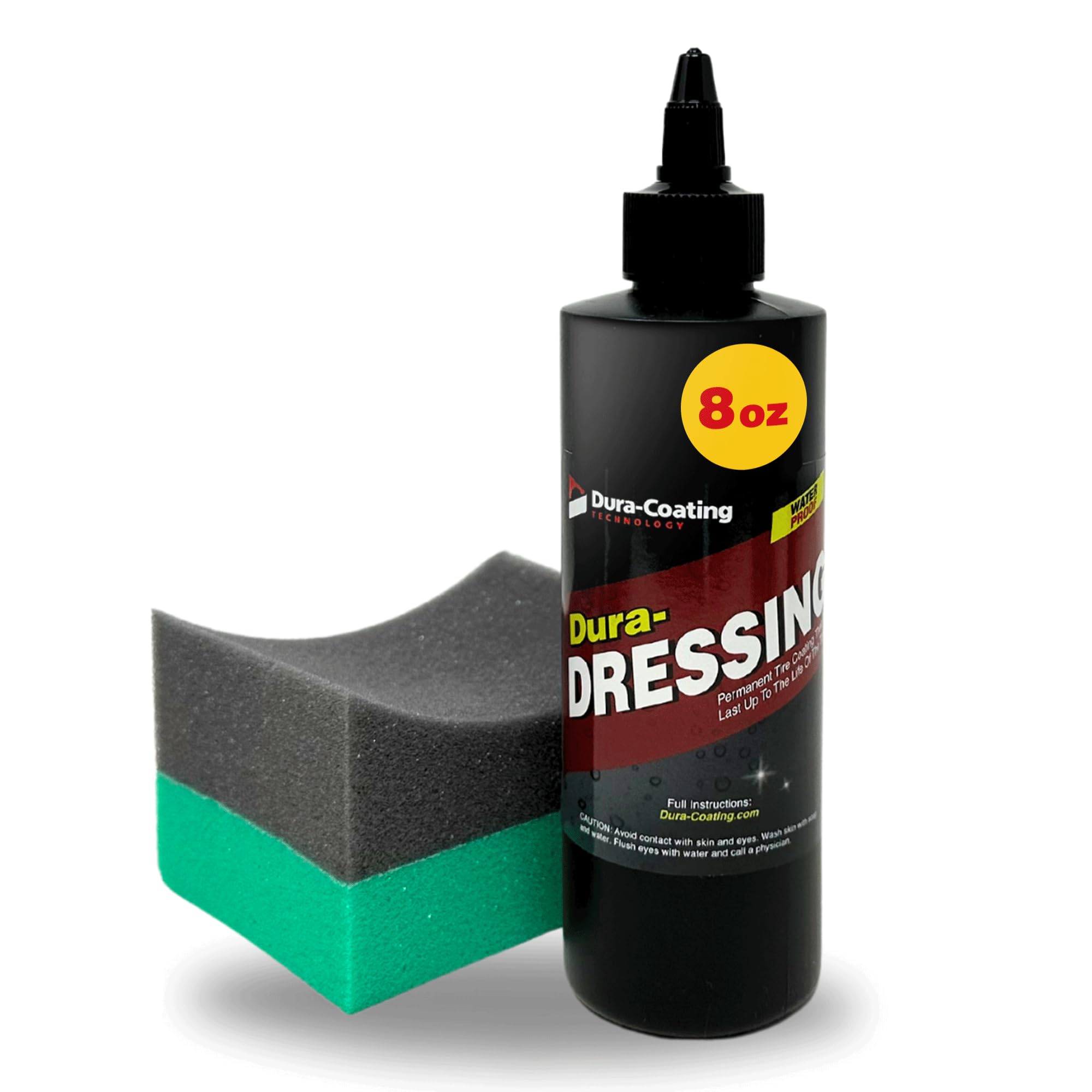 DURA-COATING TECHNOLOGY Dura-Dressing Re-Load Tire Dressing Kit, 8 oz Bottle - Made in USA for a Brilliant Shine