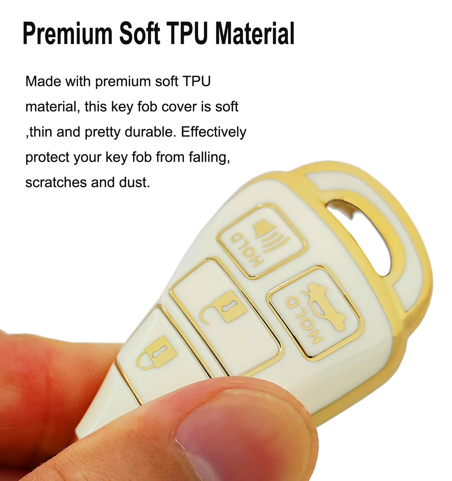 Arruweer Soft TPU Key Fob Case Holder Protector Key Fob Cover Compatiable with Toyota Camry Corolla RAV4 Highlander Avalon Corol