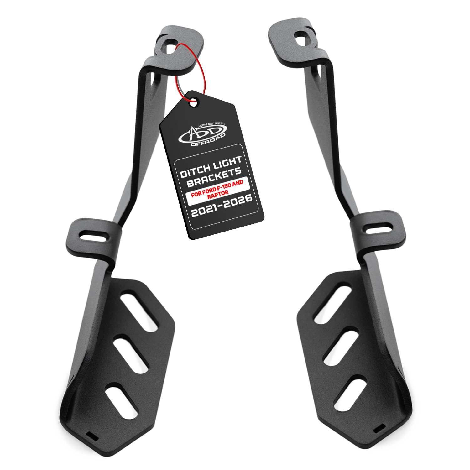 ADD Offroad Ditch Light Brackets Compatible with 2021-2026 Ford F-150 & Raptor, Heavy-Duty 3/16-inch Steel LED Pod Light Mounts,