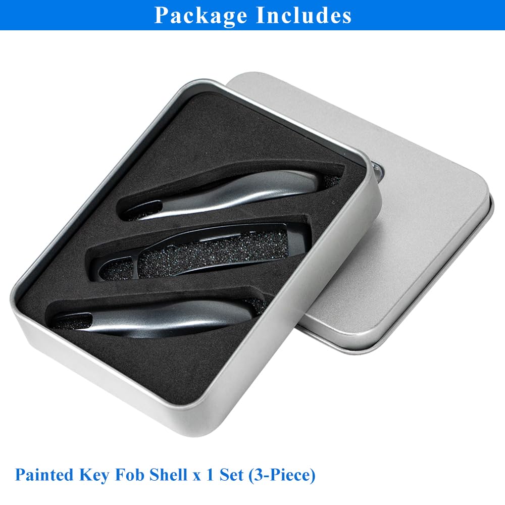 AeroBon Key Fob Shell Replacement for Porsche MK1 - Agate Grey, Durable ABS Material, 3-Piece Set