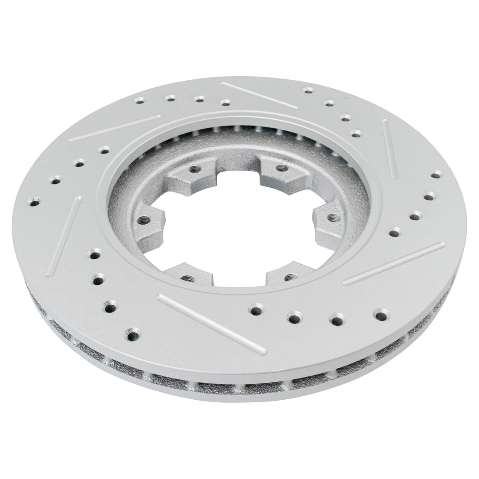 Trq Front Performance Brake Rotors Set Premium G-Coated Cross Drilled & Slotted Compatible With 1986-1994 Nissan D21 1999-2002 F