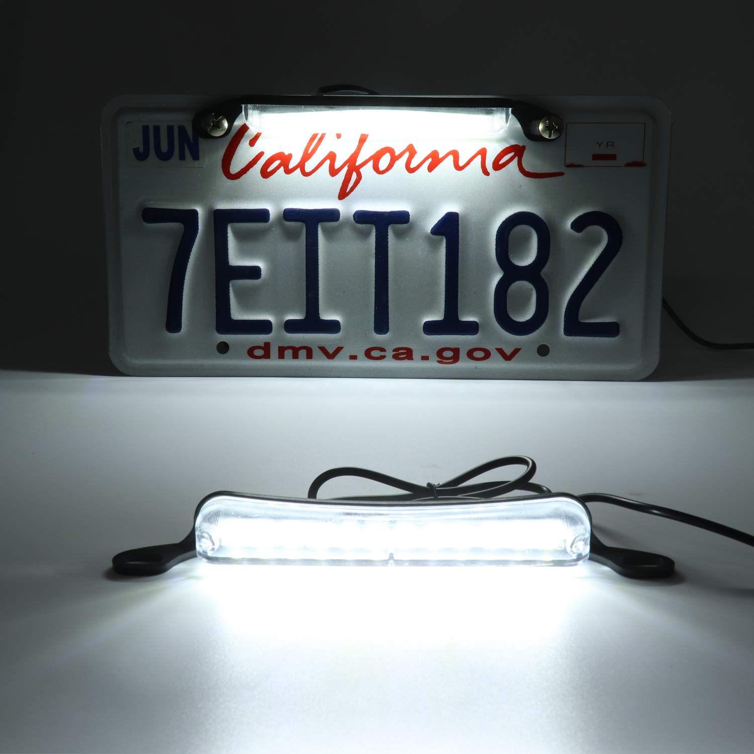 LivTee LED License Plate Light Assembly - Bright Xenon White 6000K for Trailer, UTV, ATV, Truck, RV, Boat