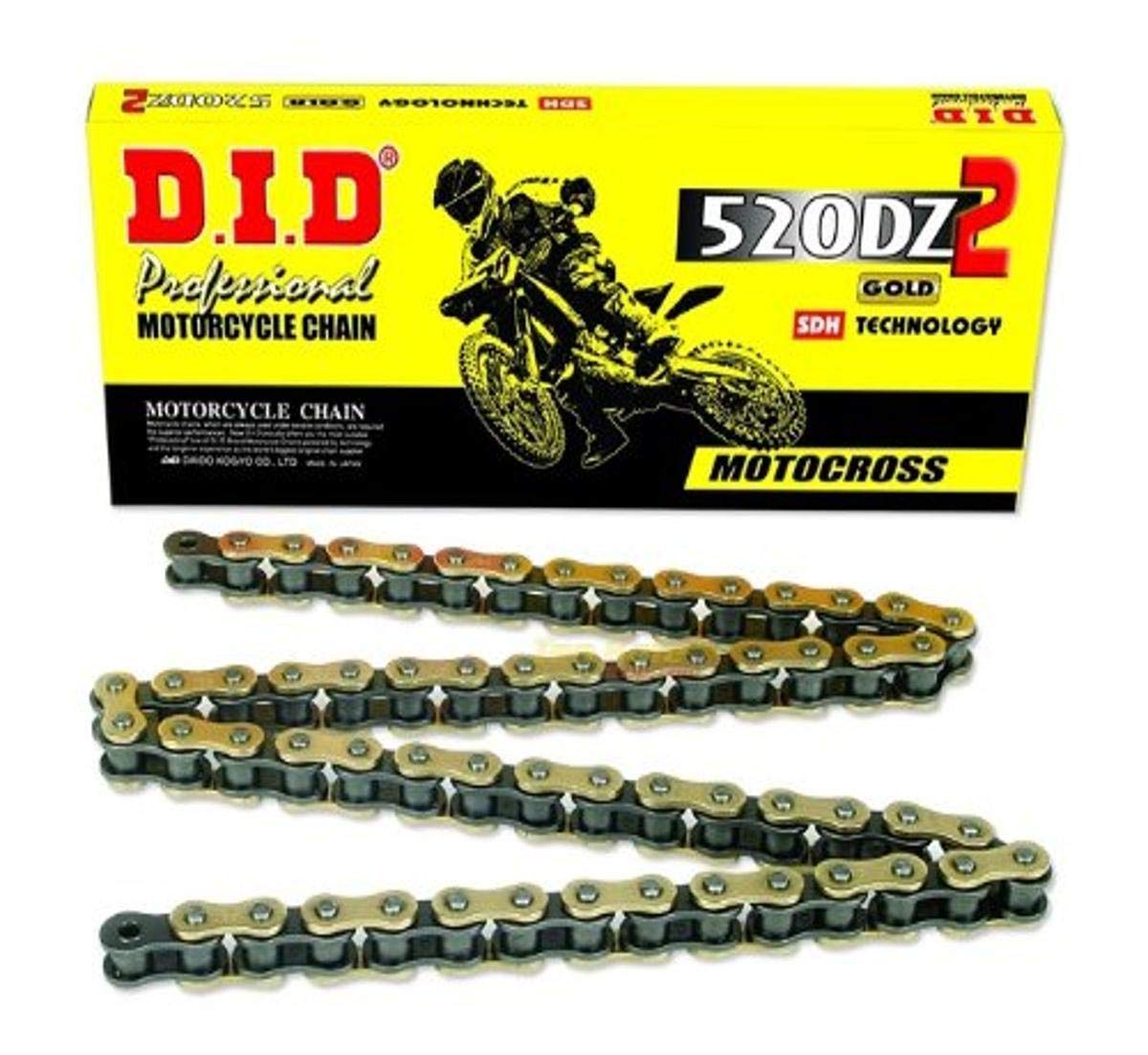 DID (520DZ-116) Gold 116 Link High Performance DZ2 Series Non-O-Ring Chain with Connecting Link