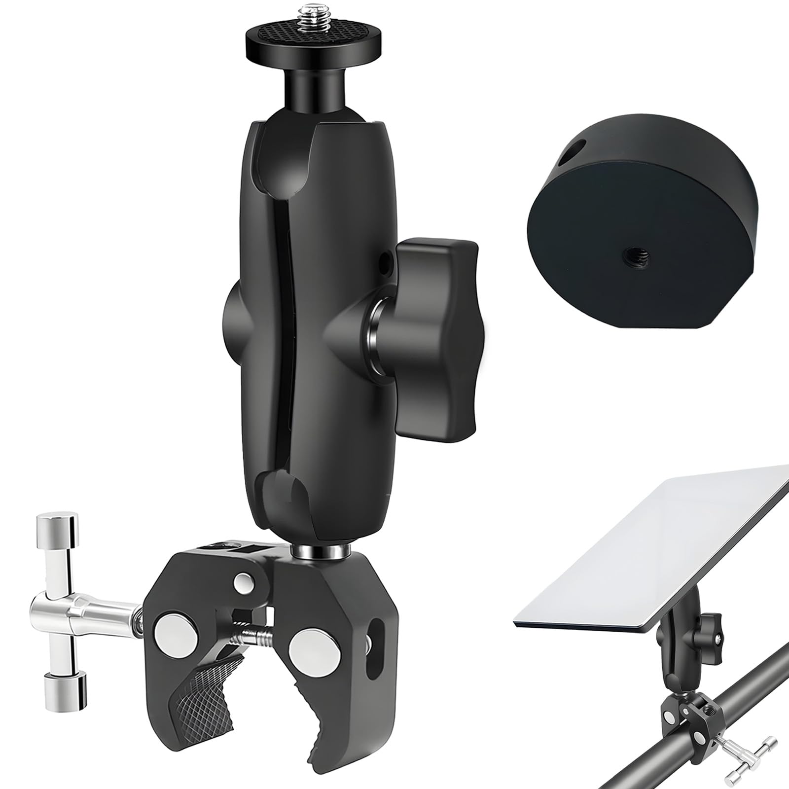 for Starlink Mini Mount, Upgrade Metal Clamp RV Pole Mount for Starlink Mini, Adjustable Roof Rack Clamps for Car RV/Ladder/Pole